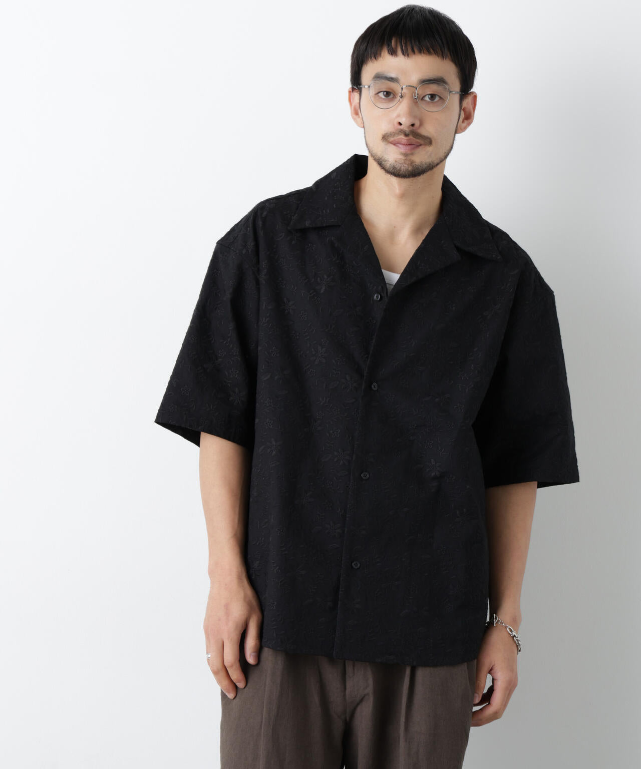 ｢OtoNANO｣×masoret総柄刺繍シャツ(セットアップ可)