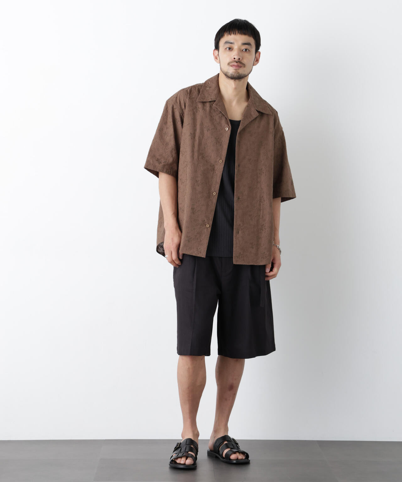 ｢OtoNANO｣×masoret総柄刺繍シャツ(セットアップ可)