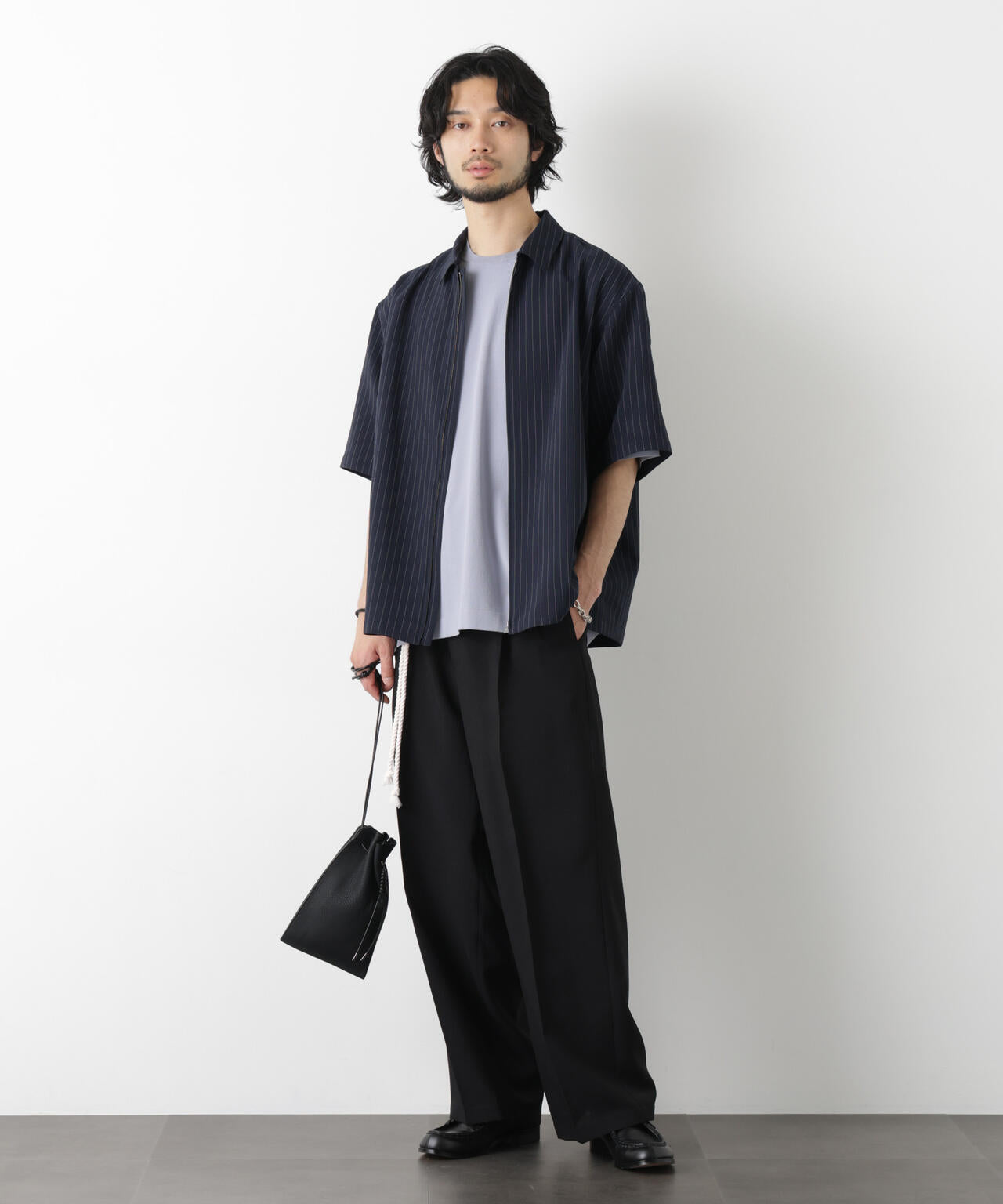 「メランジドライ」ZIPシャツブルゾン(セットアップ可)