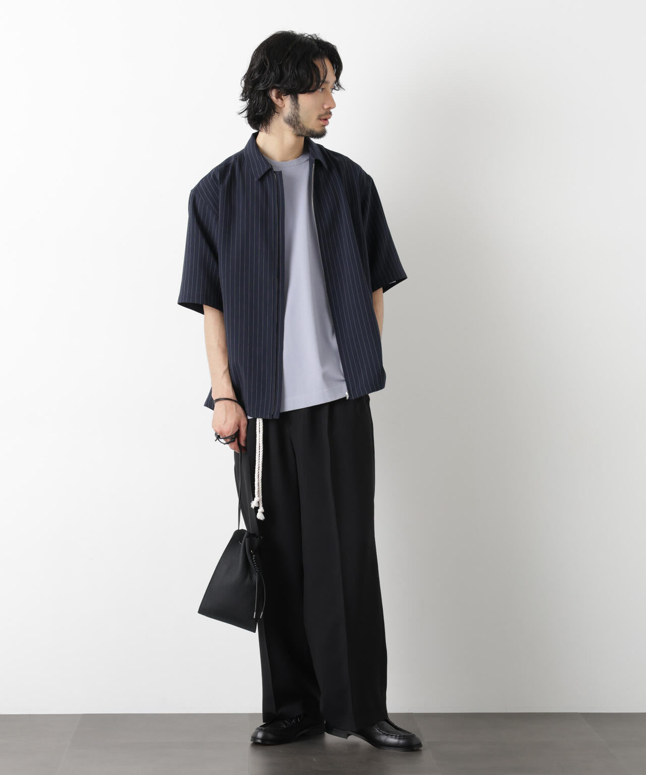 「メランジドライ」ZIPシャツブルゾン(セットアップ可)