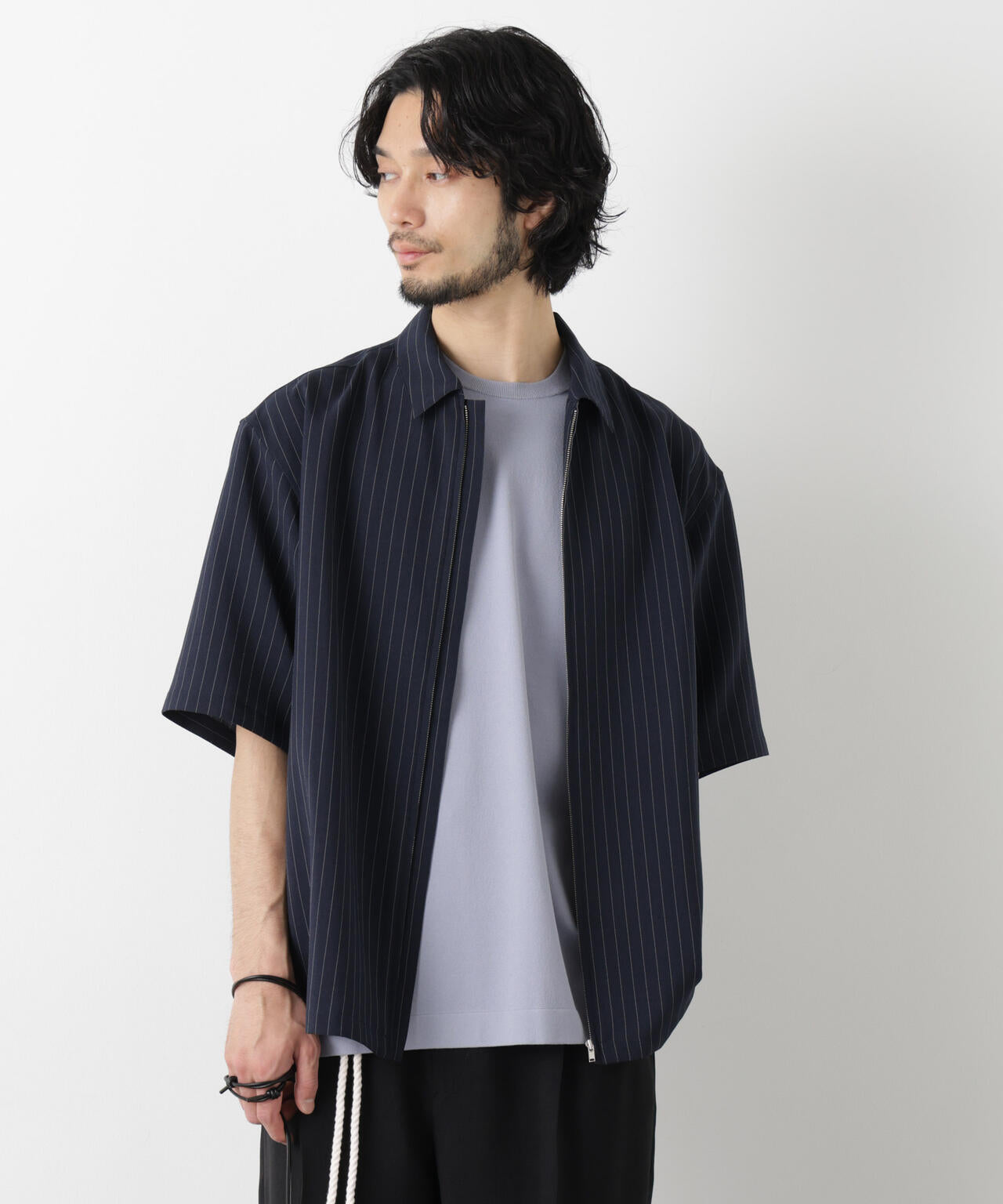 「メランジドライ」ZIPシャツブルゾン(セットアップ可)