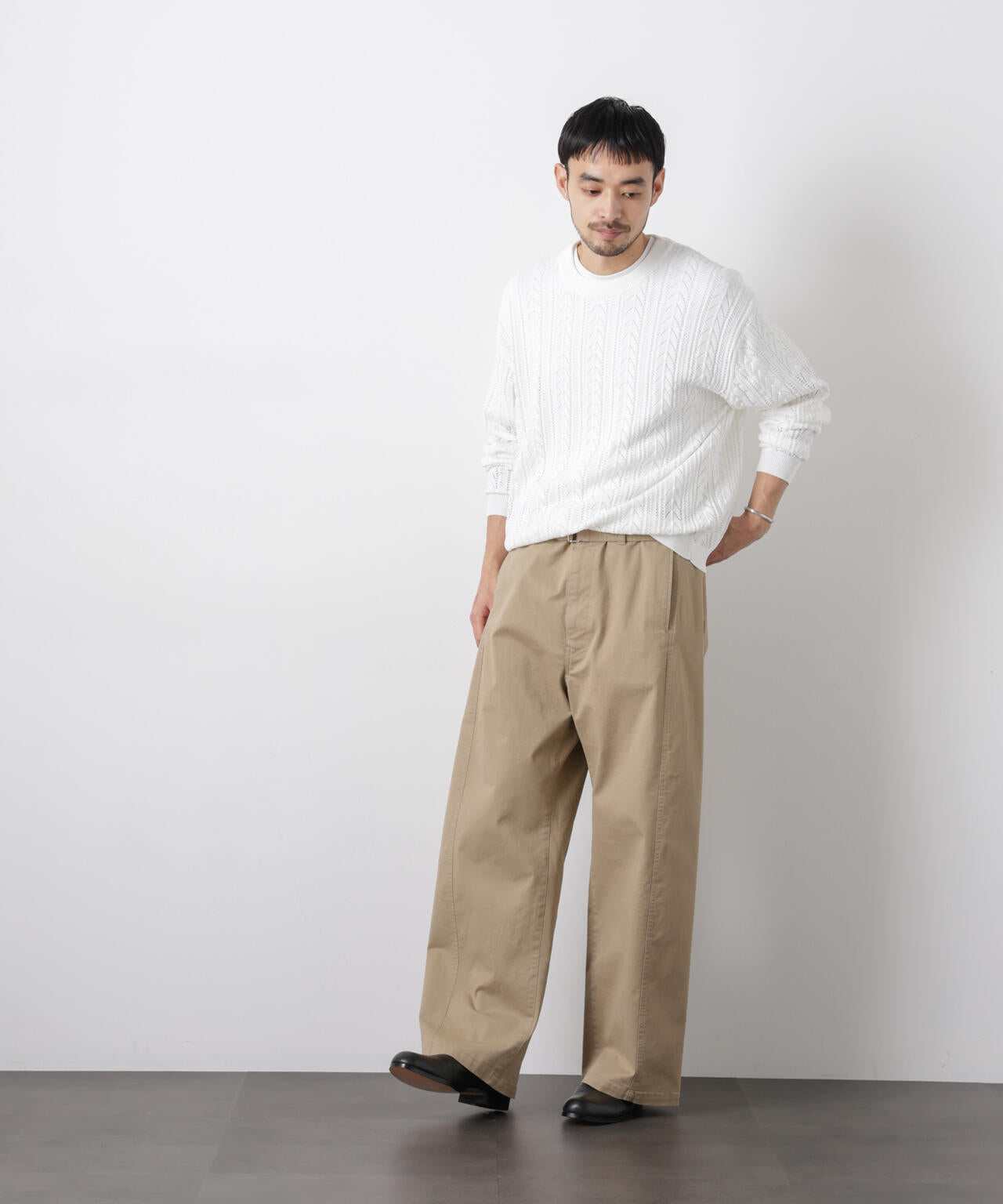 ｢ASSEMBLANC｣コードヤーンシアーケーブルニット