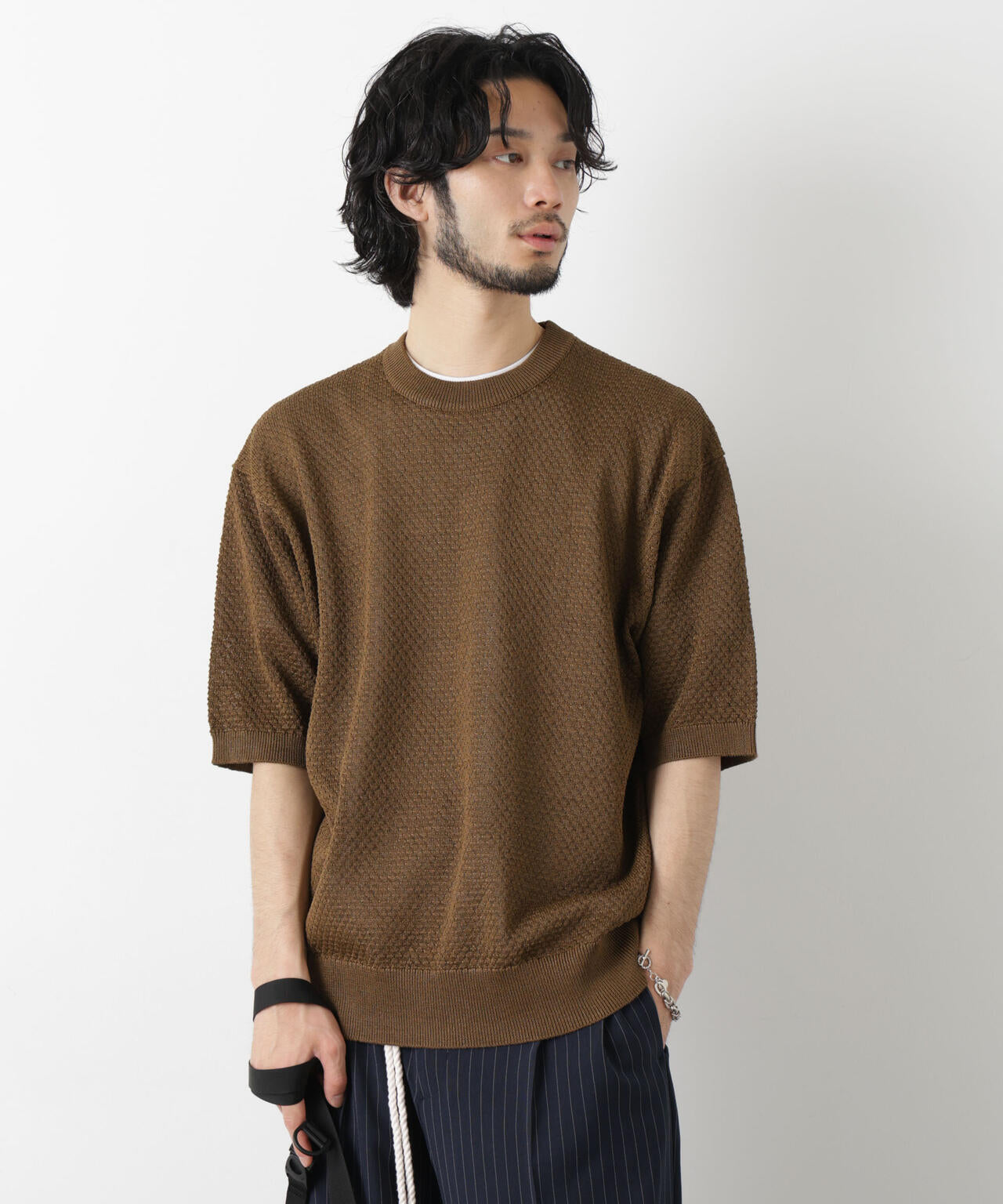 ギマクルーネック ニットTシャツ