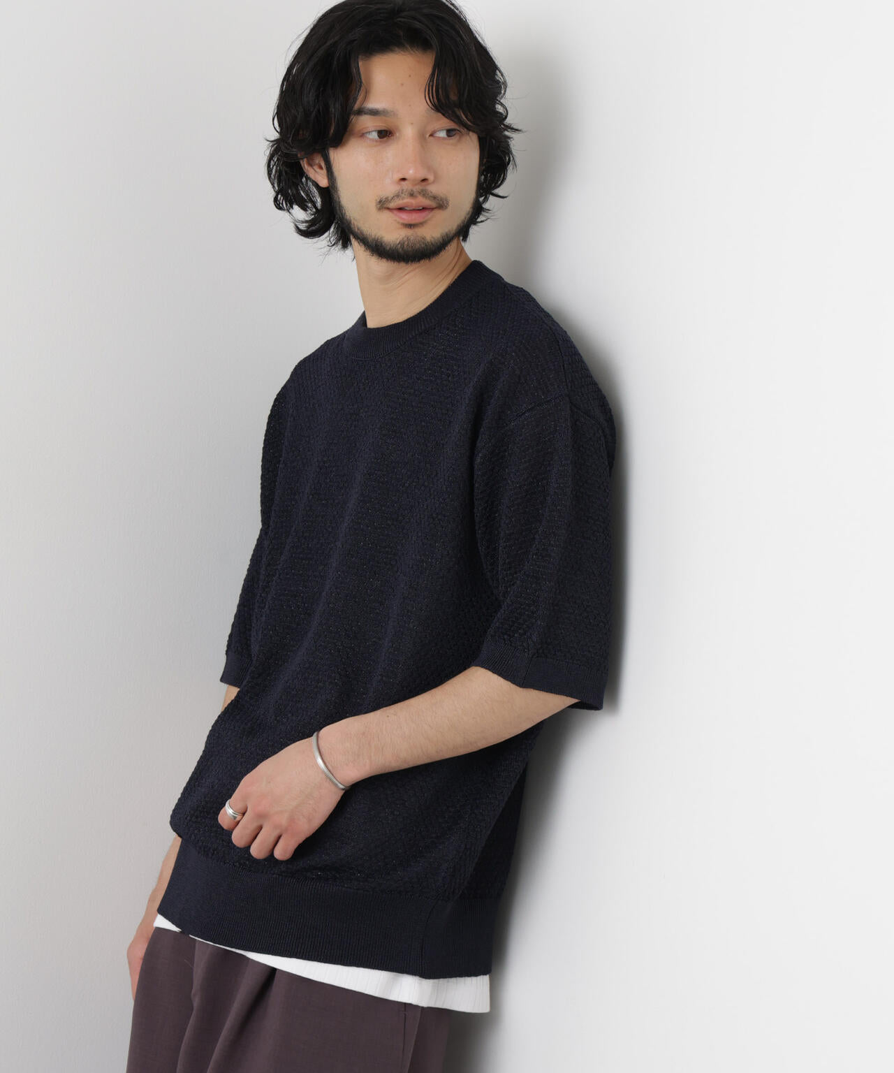 ギマクルーネック ニットTシャツ