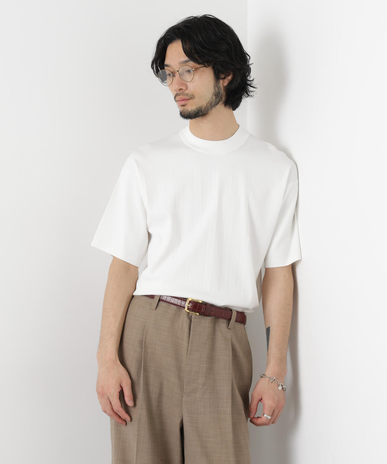 ｢ASSEMBLANC｣ 針抜きクルーネックニット