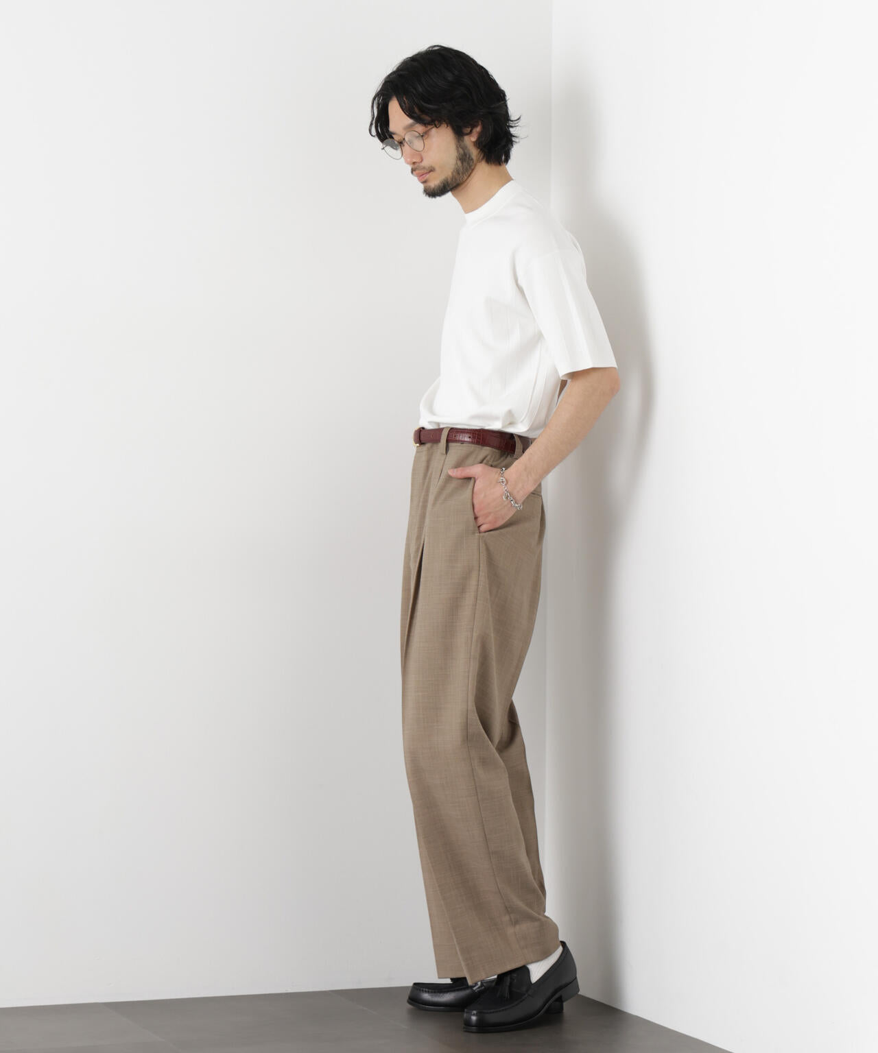 ｢ASSEMBLANC｣ 針抜きクルーネックニット