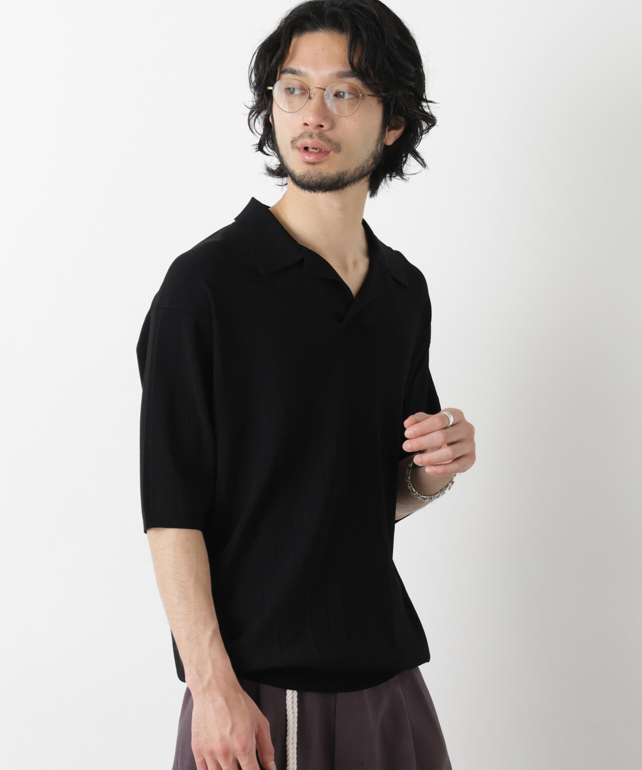 ｢ASSEMBLANC｣ 針抜きスキッパーポロ