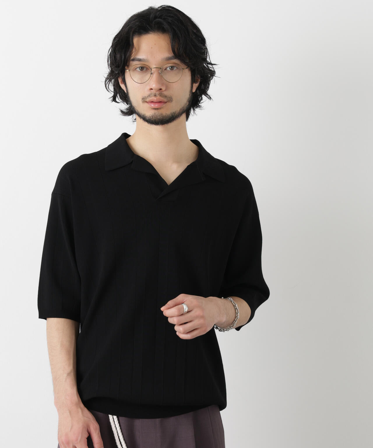 ｢ASSEMBLANC｣ 針抜きスキッパーポロ