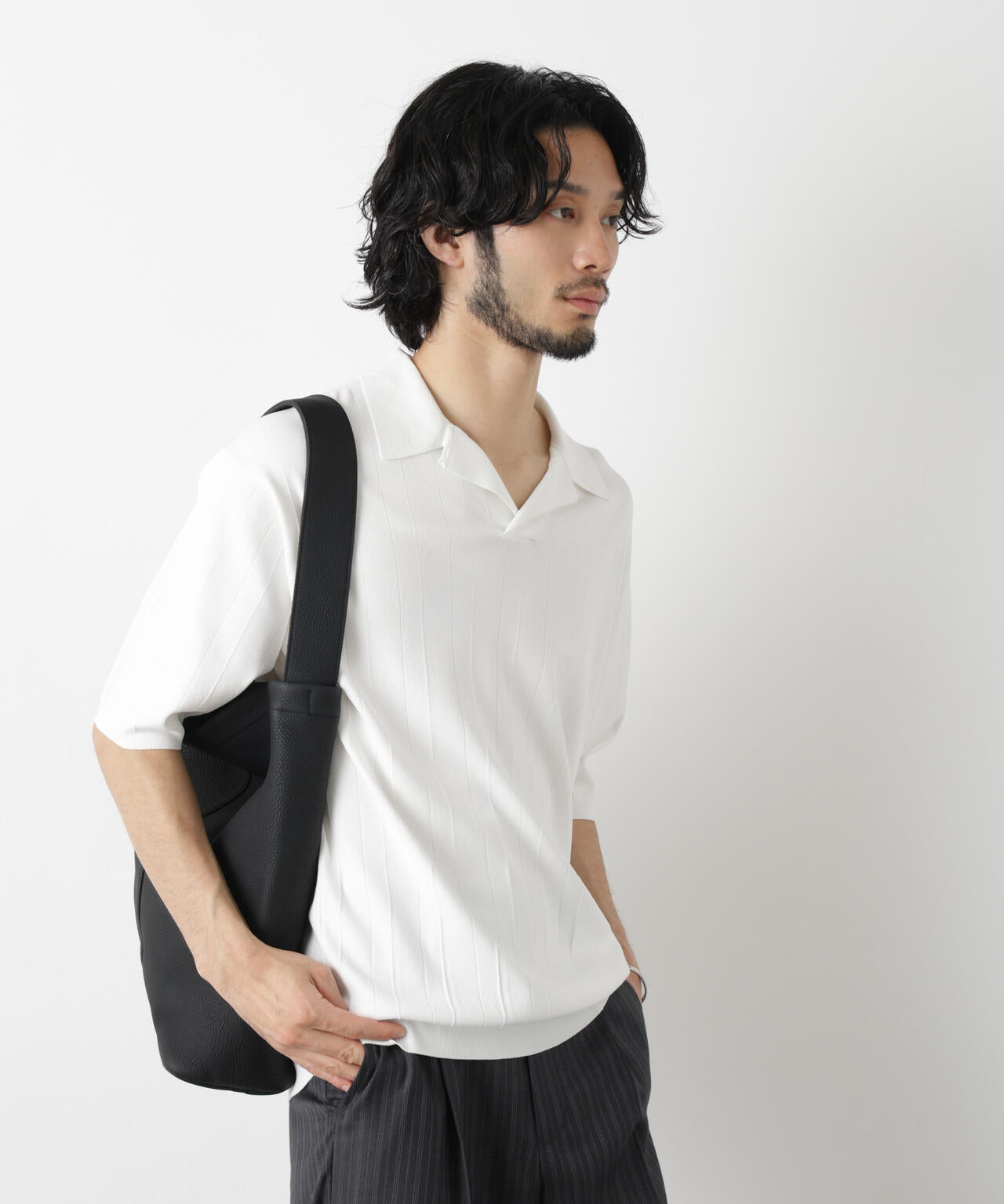 ｢ASSEMBLANC｣ 針抜きスキッパーポロ