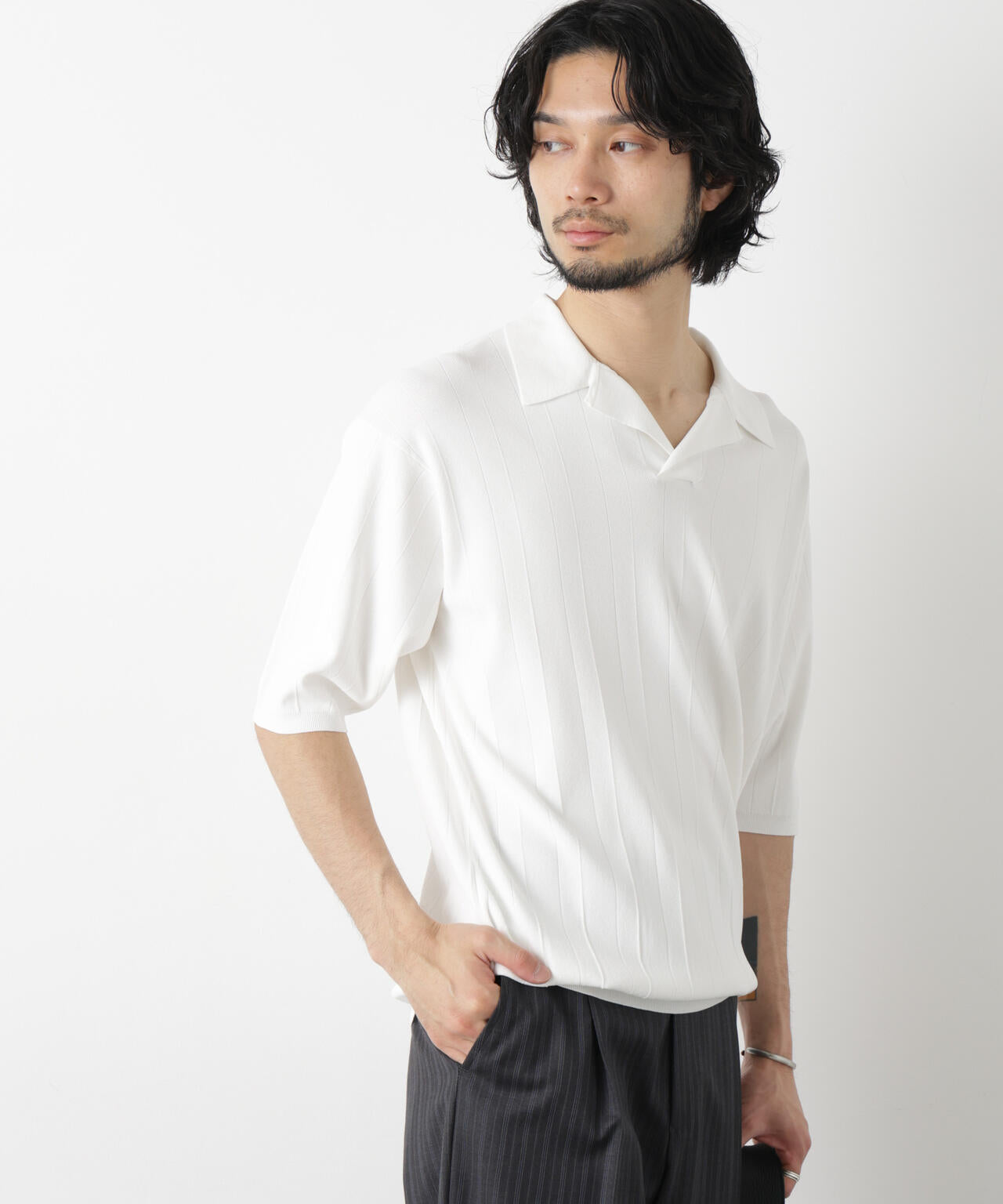 ｢ASSEMBLANC｣ 針抜きスキッパーポロ