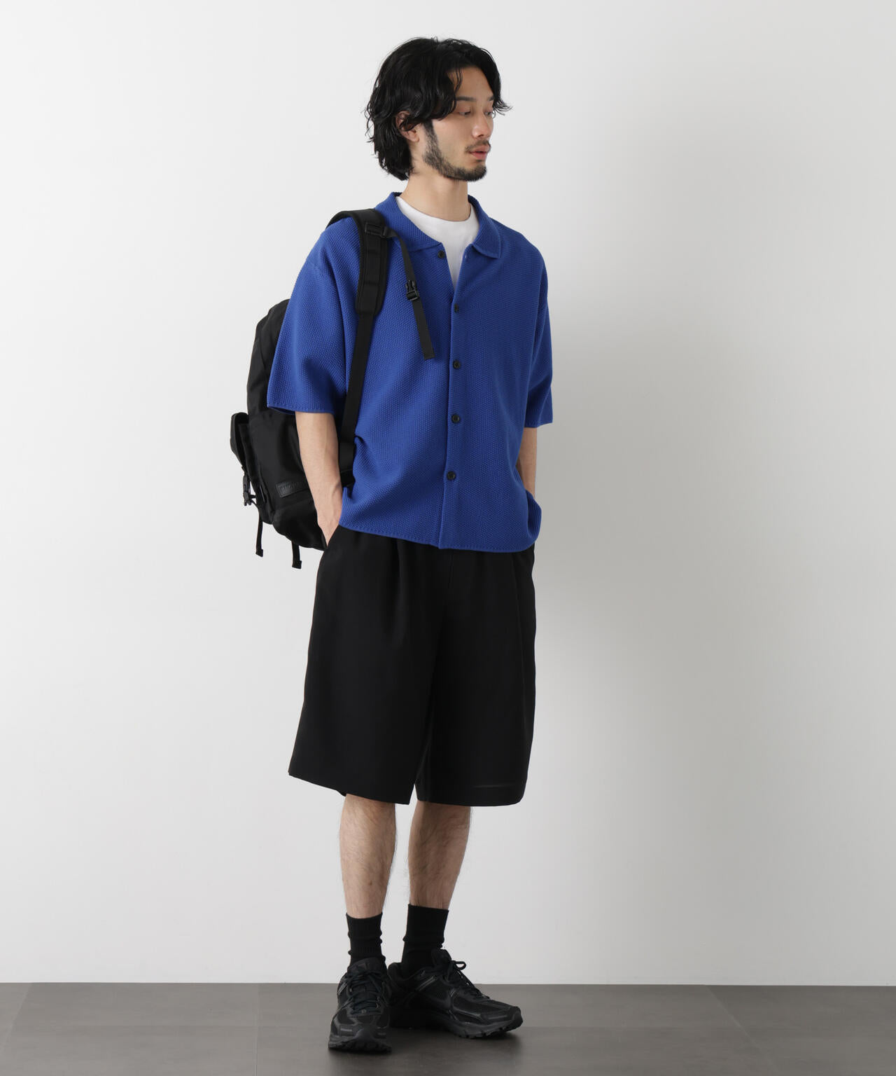 コットンシードステッチニットシャツ