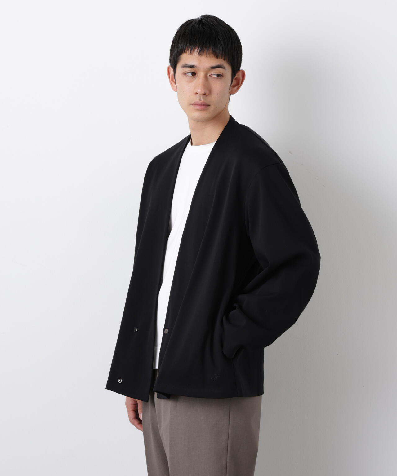 「FORMAL JERSEY」ノーカラーカーディガン