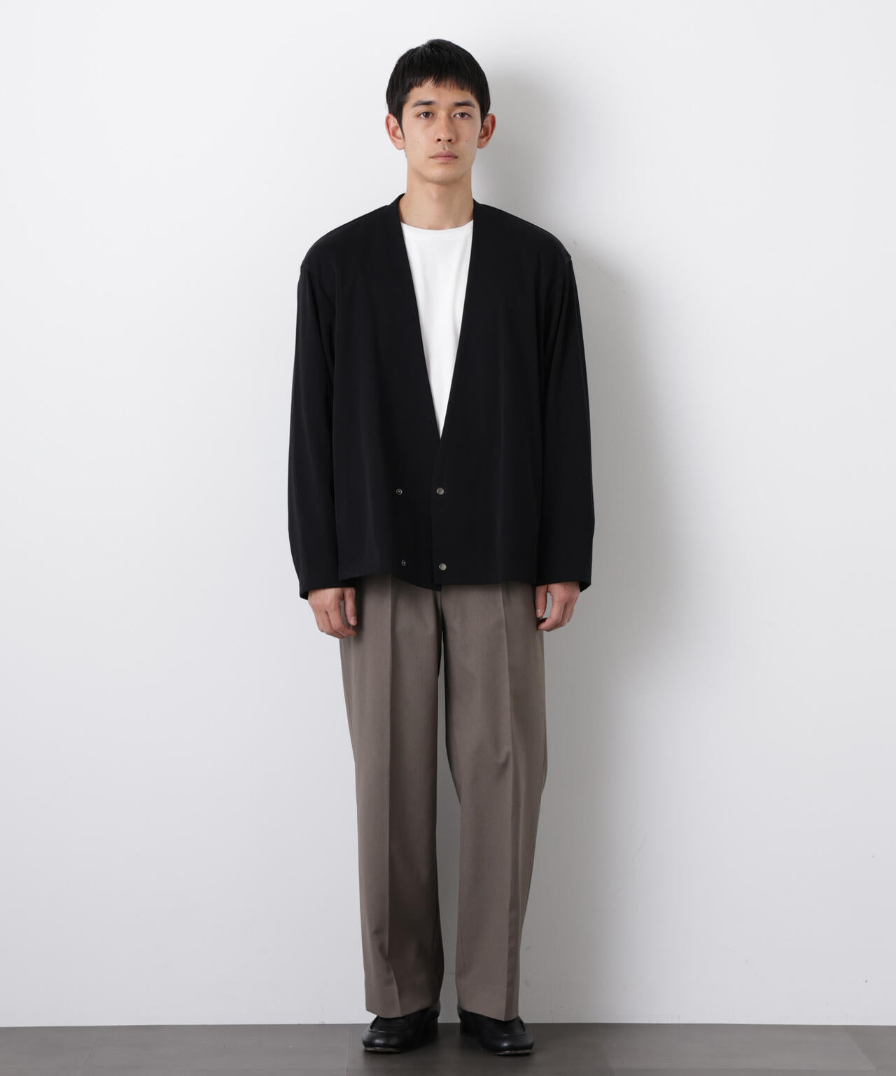 「FORMAL JERSEY」ノーカラーカーディガン