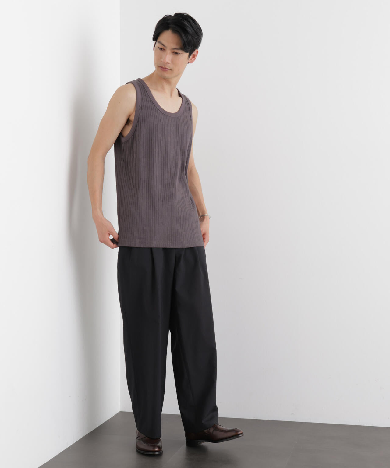 Anti Soaked(R) 汗染み防止 リブタンクトップ