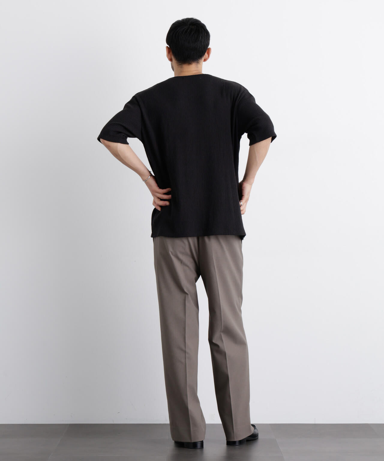 強撚ループヤーン針抜きストレッチ Tシャツ