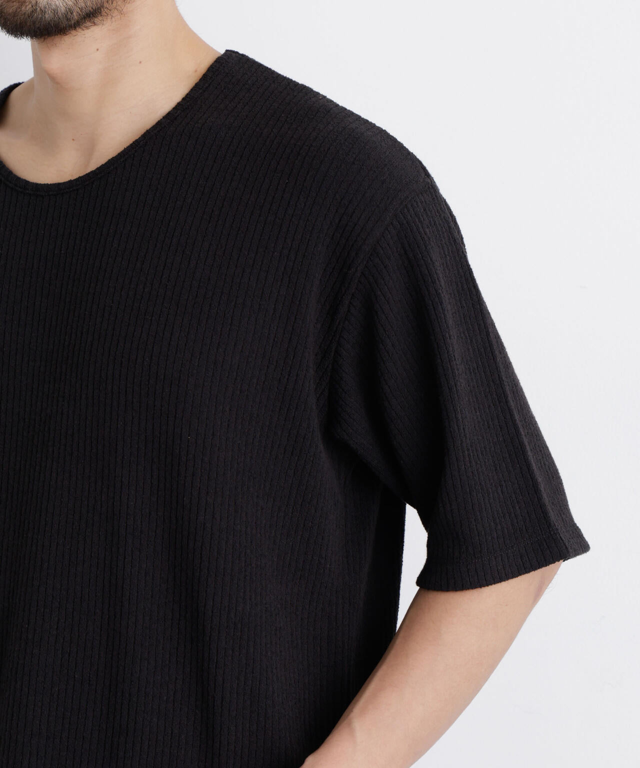 強撚ループヤーン針抜きストレッチ Tシャツ