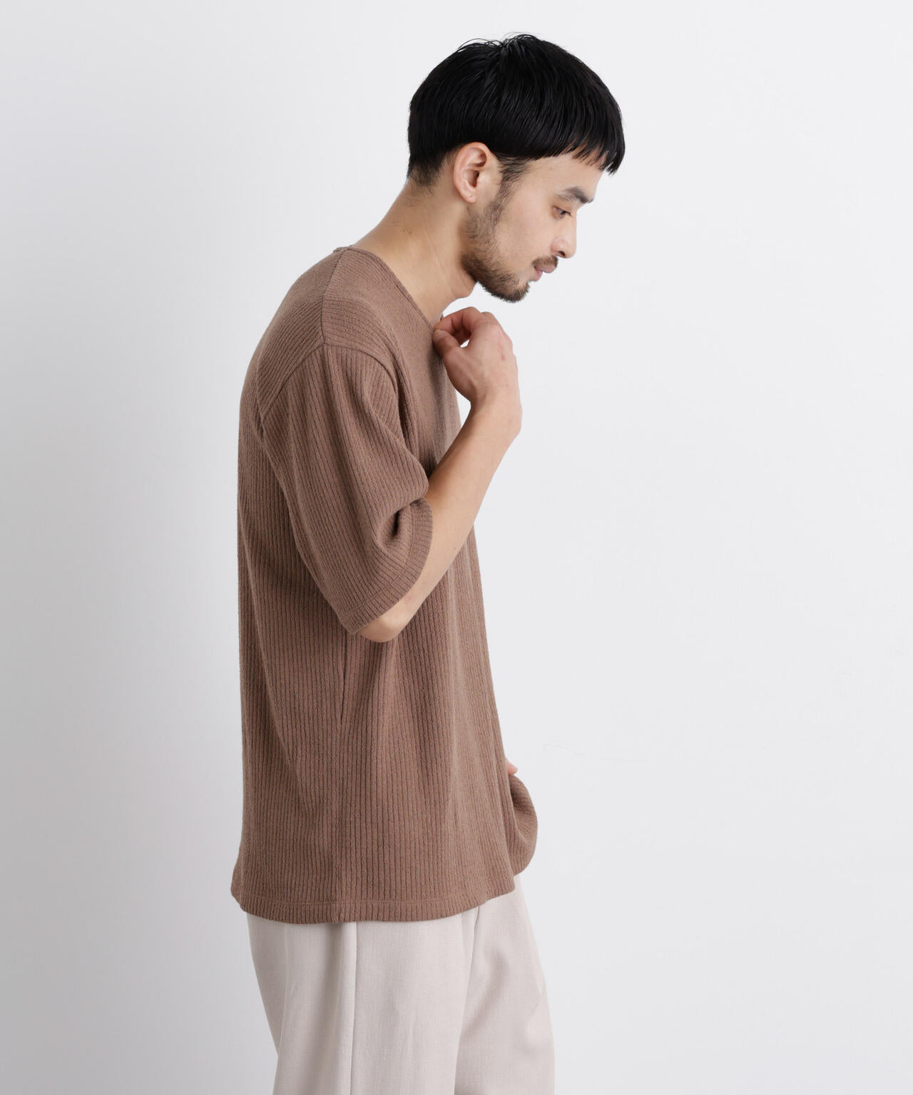 強撚ループヤーン針抜きストレッチ Tシャツ