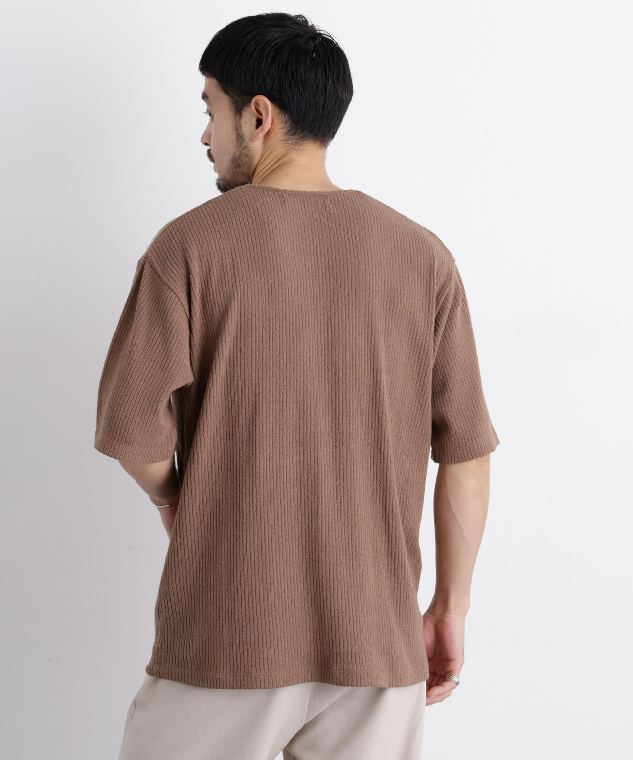 強撚ループヤーン針抜きストレッチ Tシャツ
