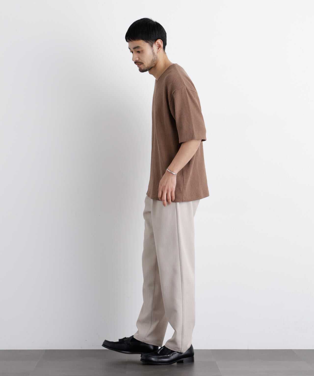 強撚ループヤーン針抜きストレッチ Tシャツ
