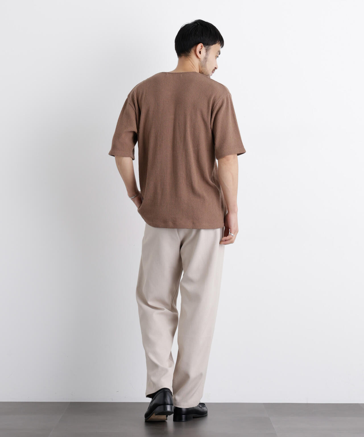 強撚ループヤーン針抜きストレッチ Tシャツ