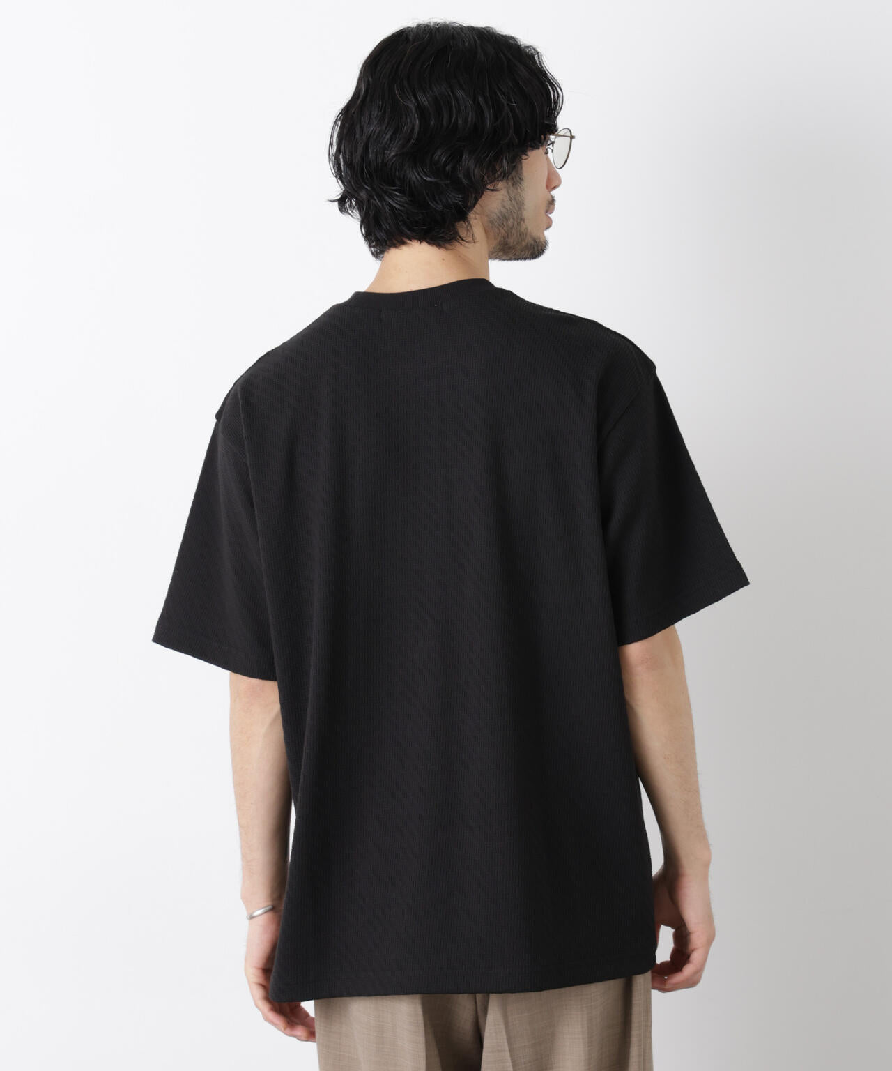 リンクスジャガードスリーブTシャツ