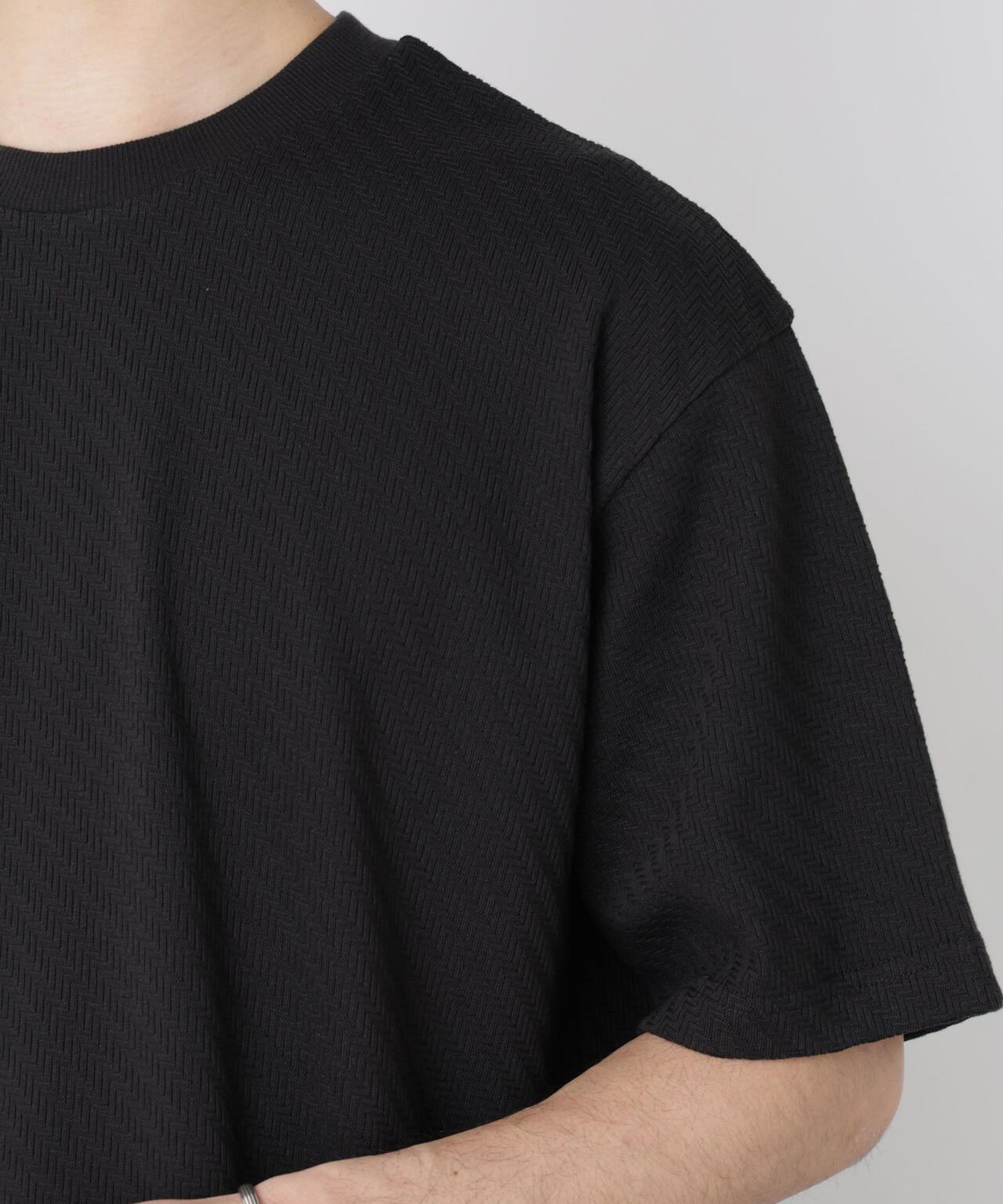 リンクスジャガードスリーブTシャツ