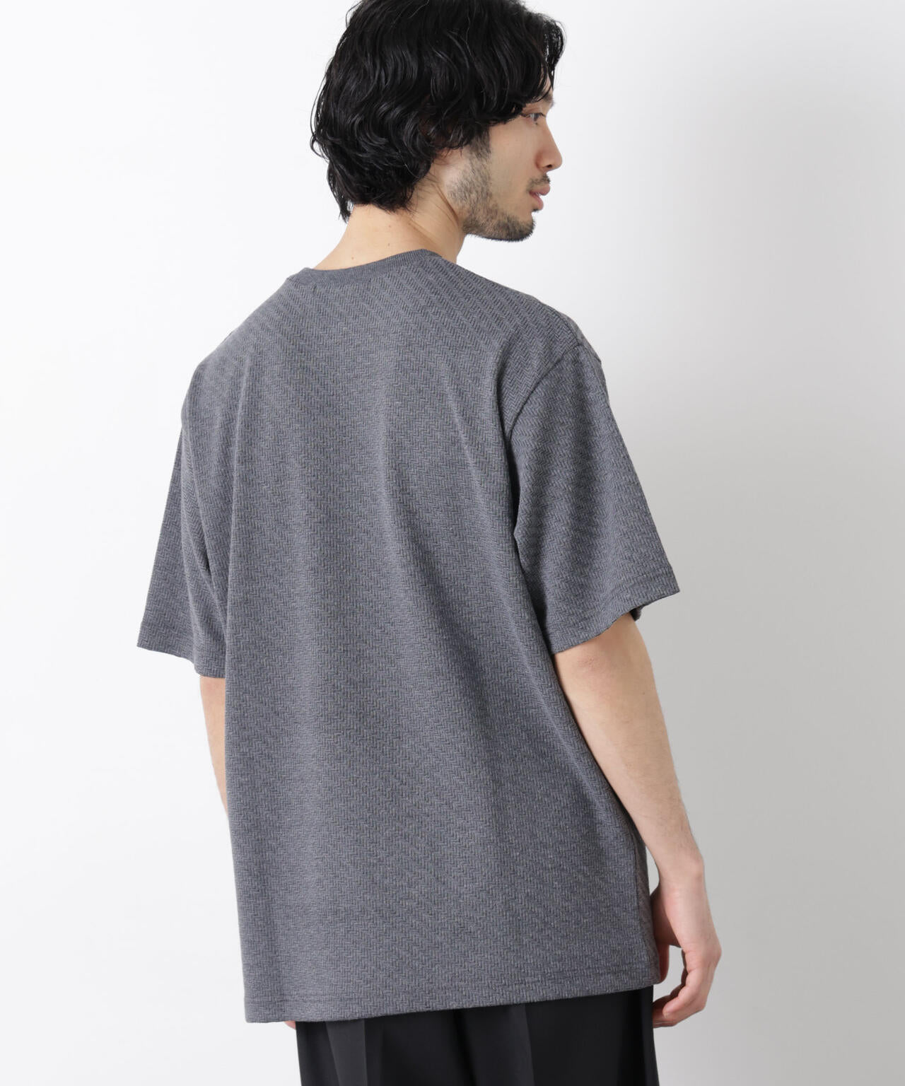 リンクスジャガードスリーブTシャツ