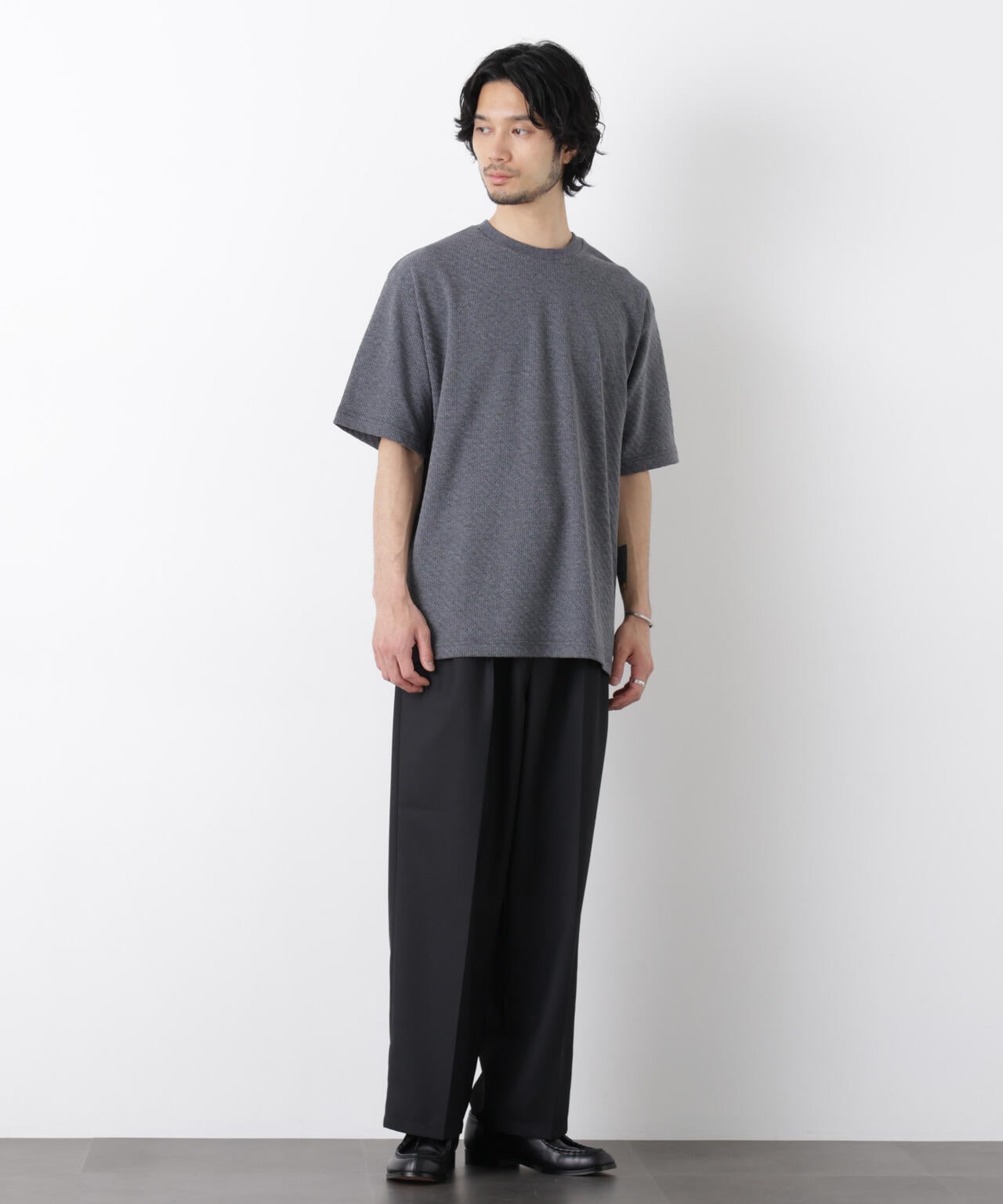 リンクスジャガードスリーブTシャツ