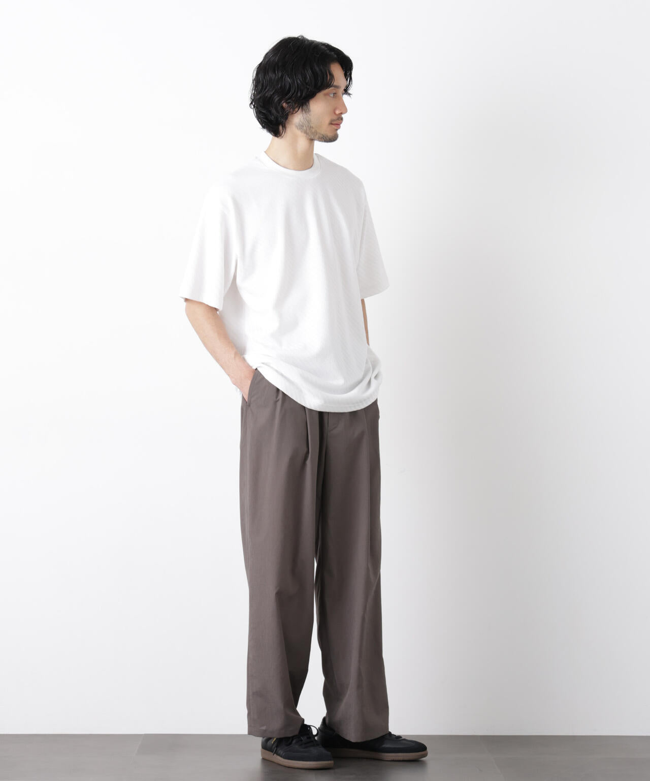 リンクスジャガードスリーブTシャツ