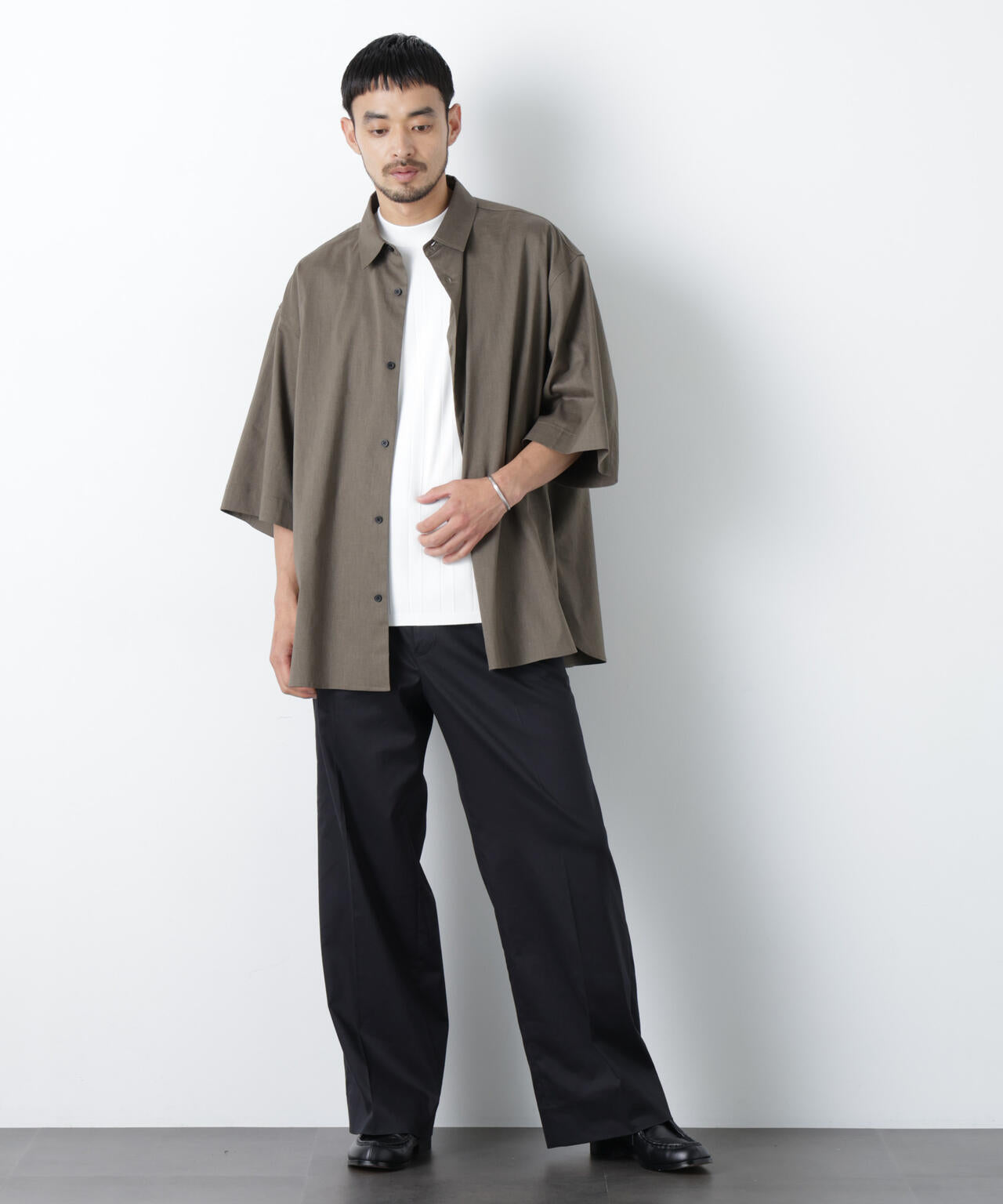 「ASSEMBLANC」リネンミックス1タックトラウザーズ(セットアップ可)