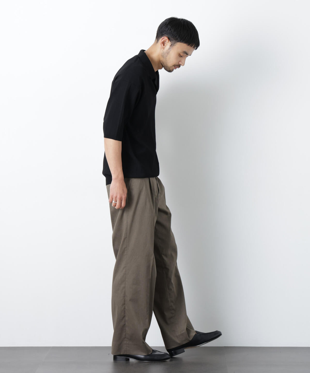 「ASSEMBLANC」リネンミックス1タックトラウザーズ(セットアップ可)