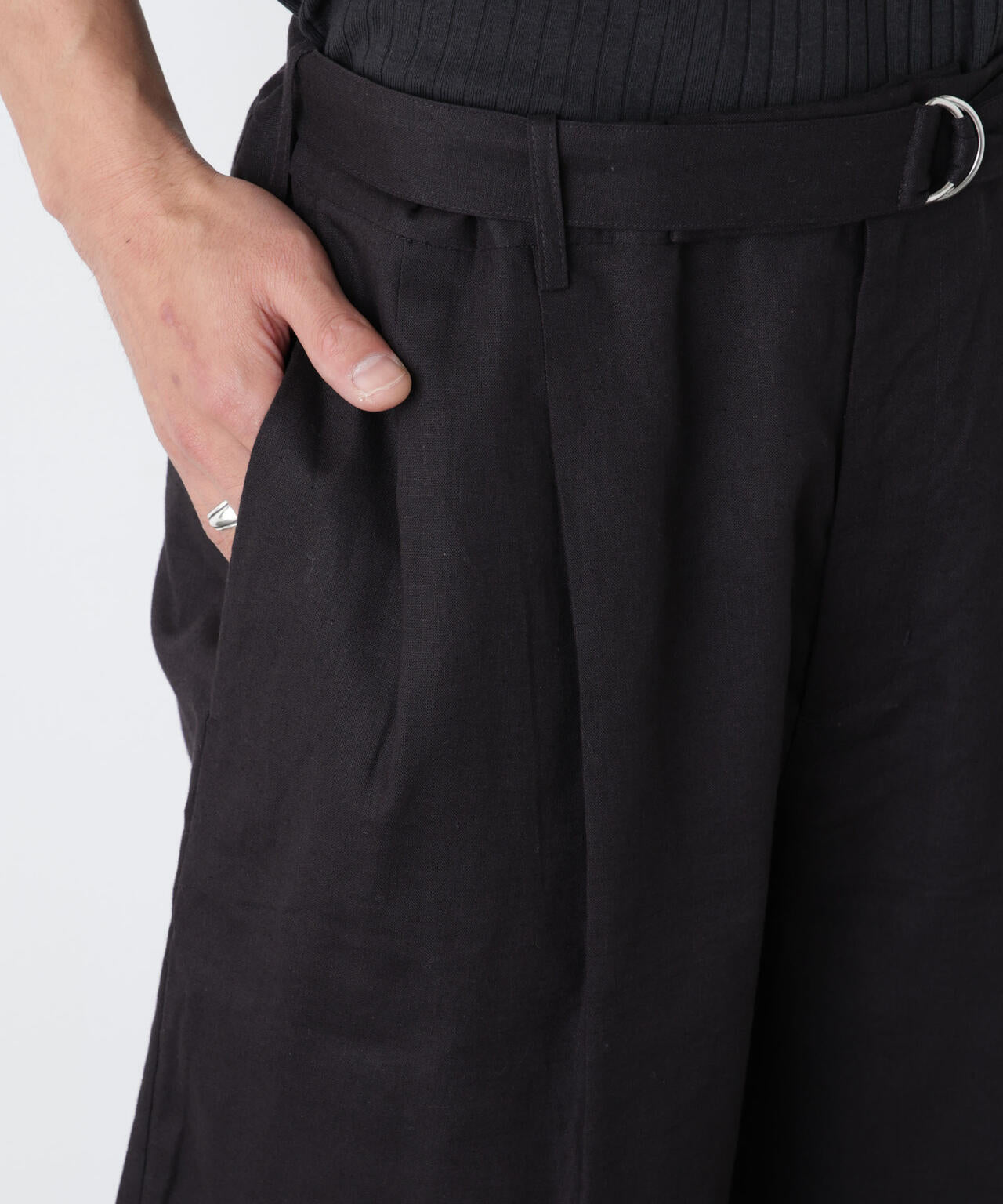 ｢FRENCH LINEN｣ ベルテッドワイドショーツ