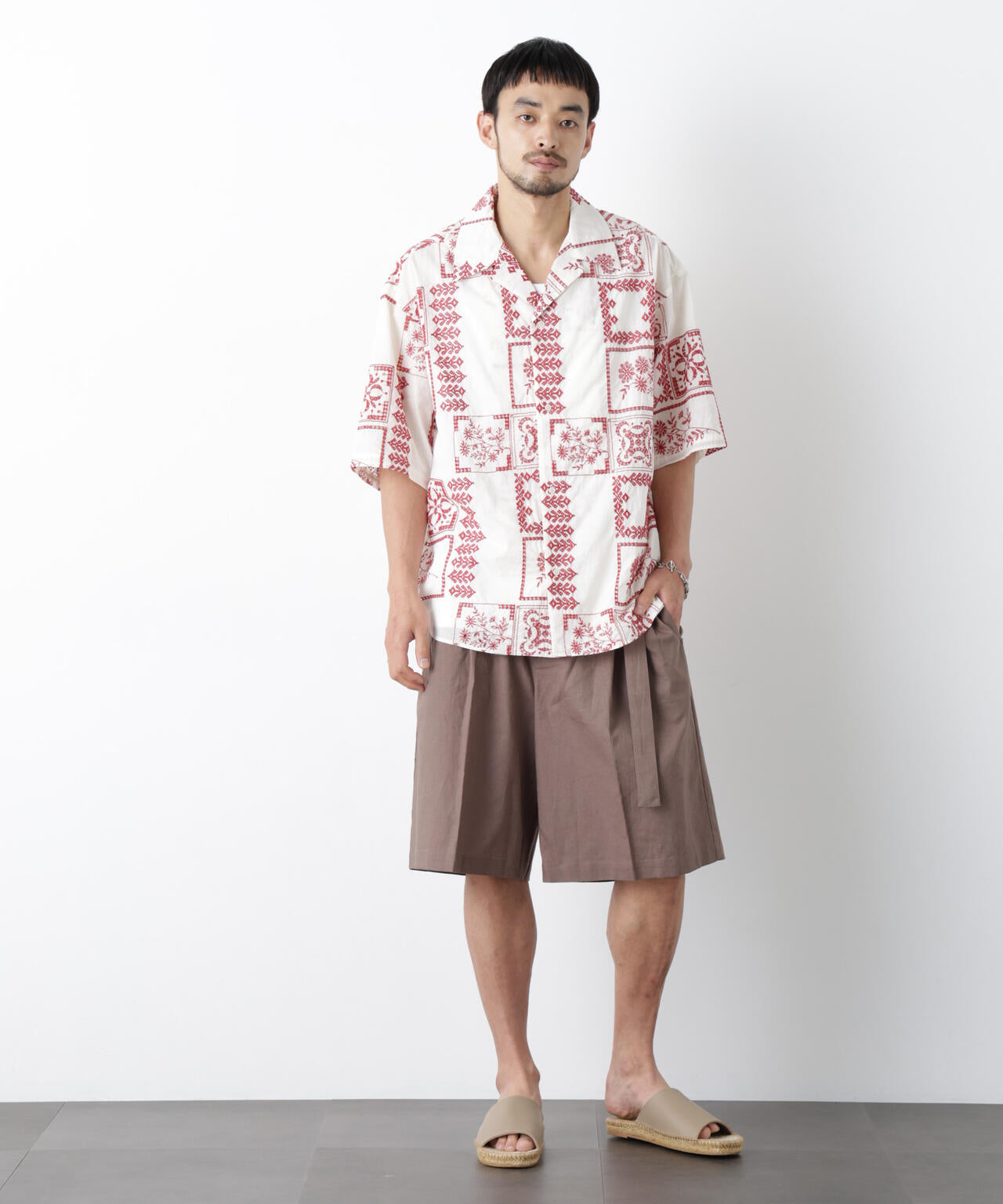 ｢FRENCH LINEN｣ ベルテッドワイドショーツ