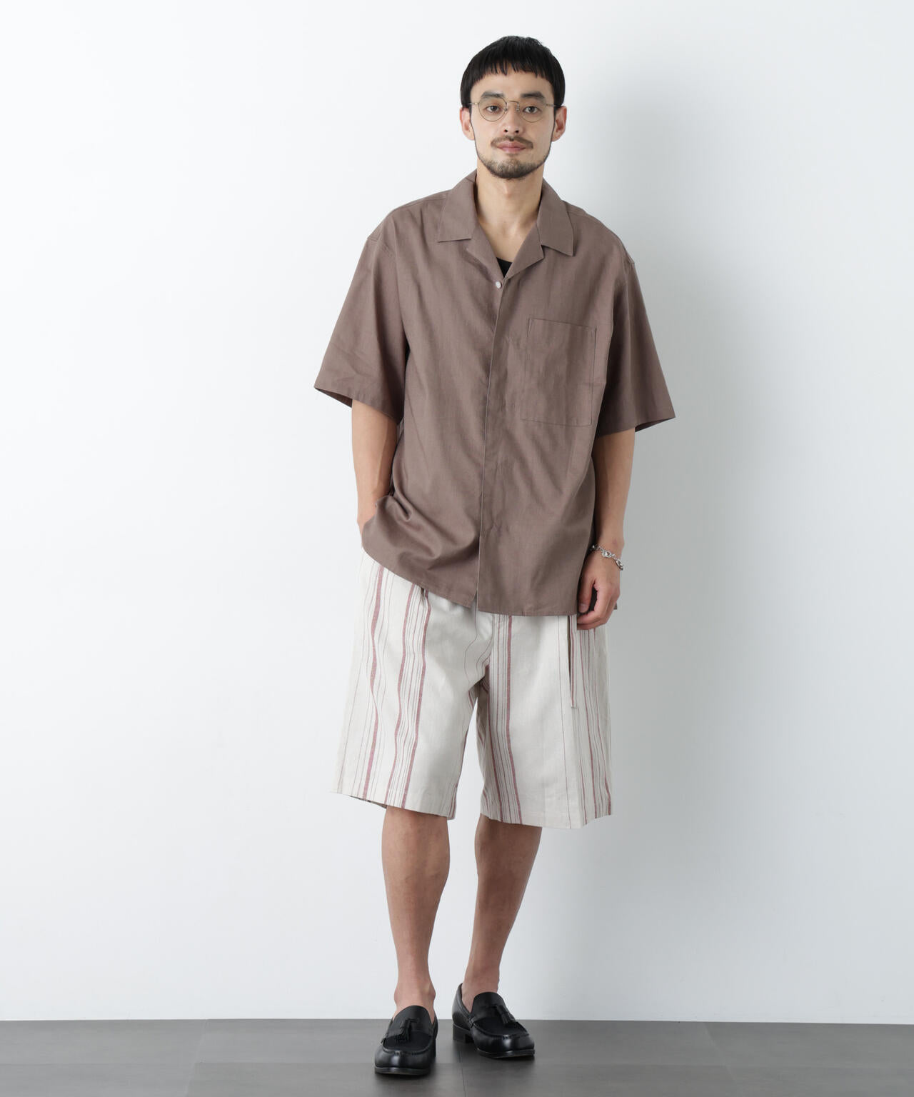 ｢FRENCH LINEN｣ ベルテッドワイドショーツ