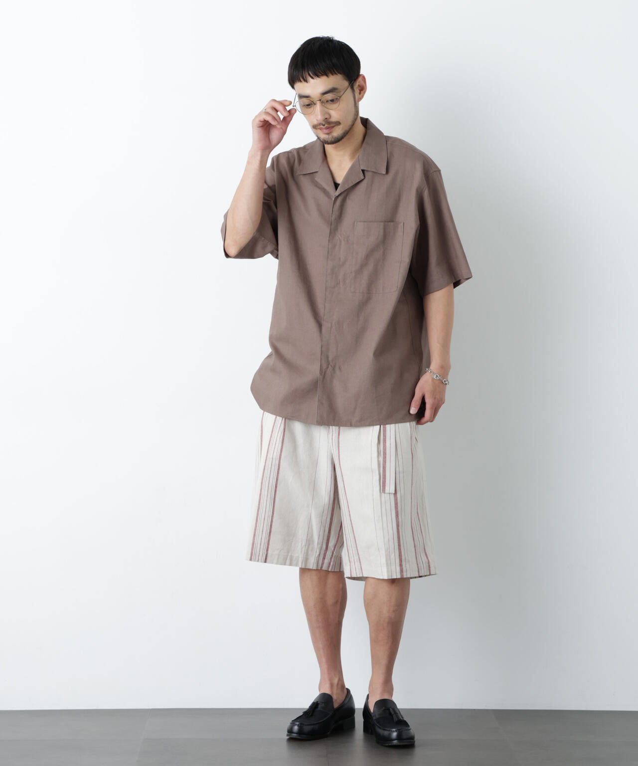｢FRENCH LINEN｣ ベルテッドワイドショーツ