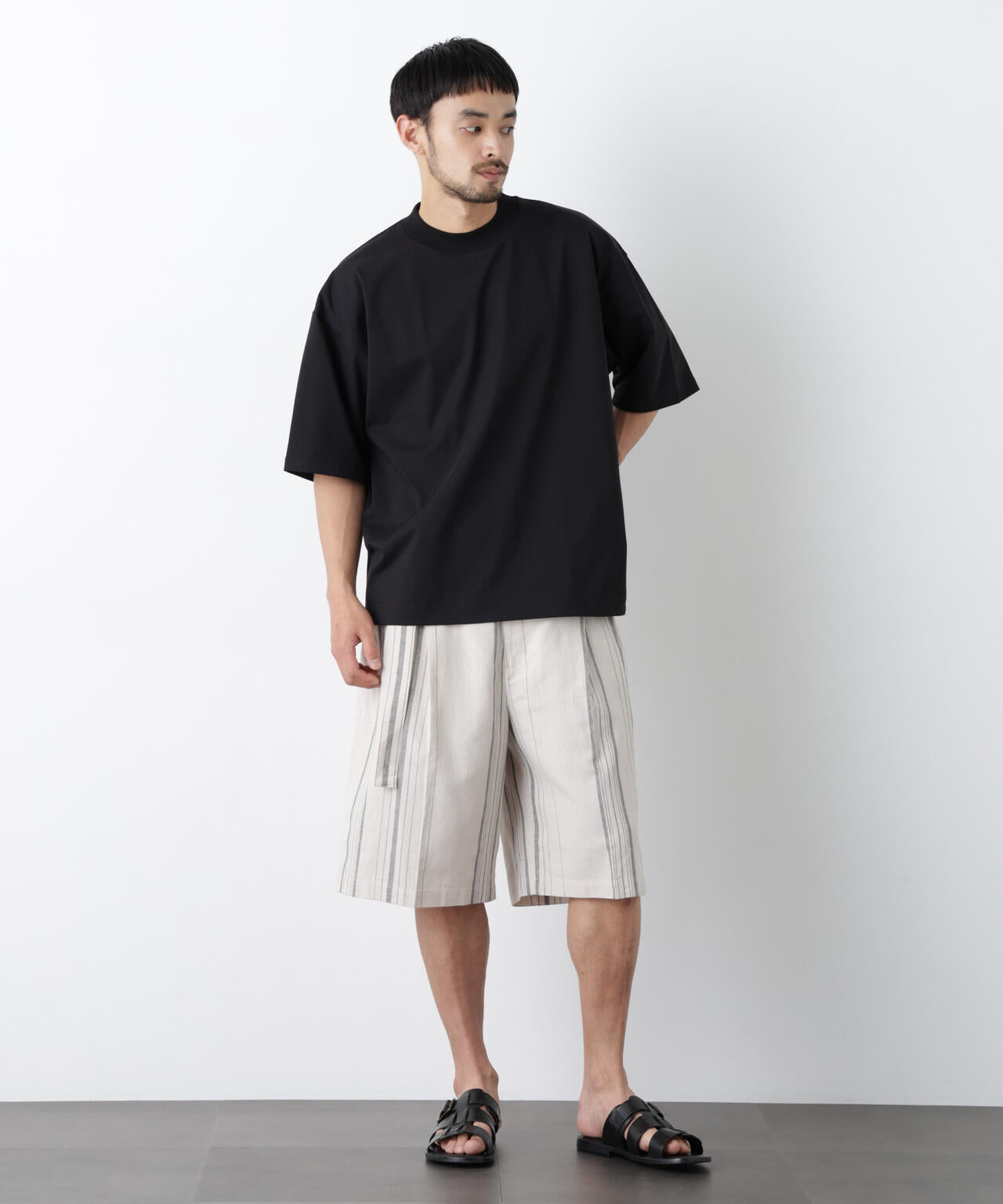 ｢FRENCH LINEN｣ ベルテッドワイドショーツ