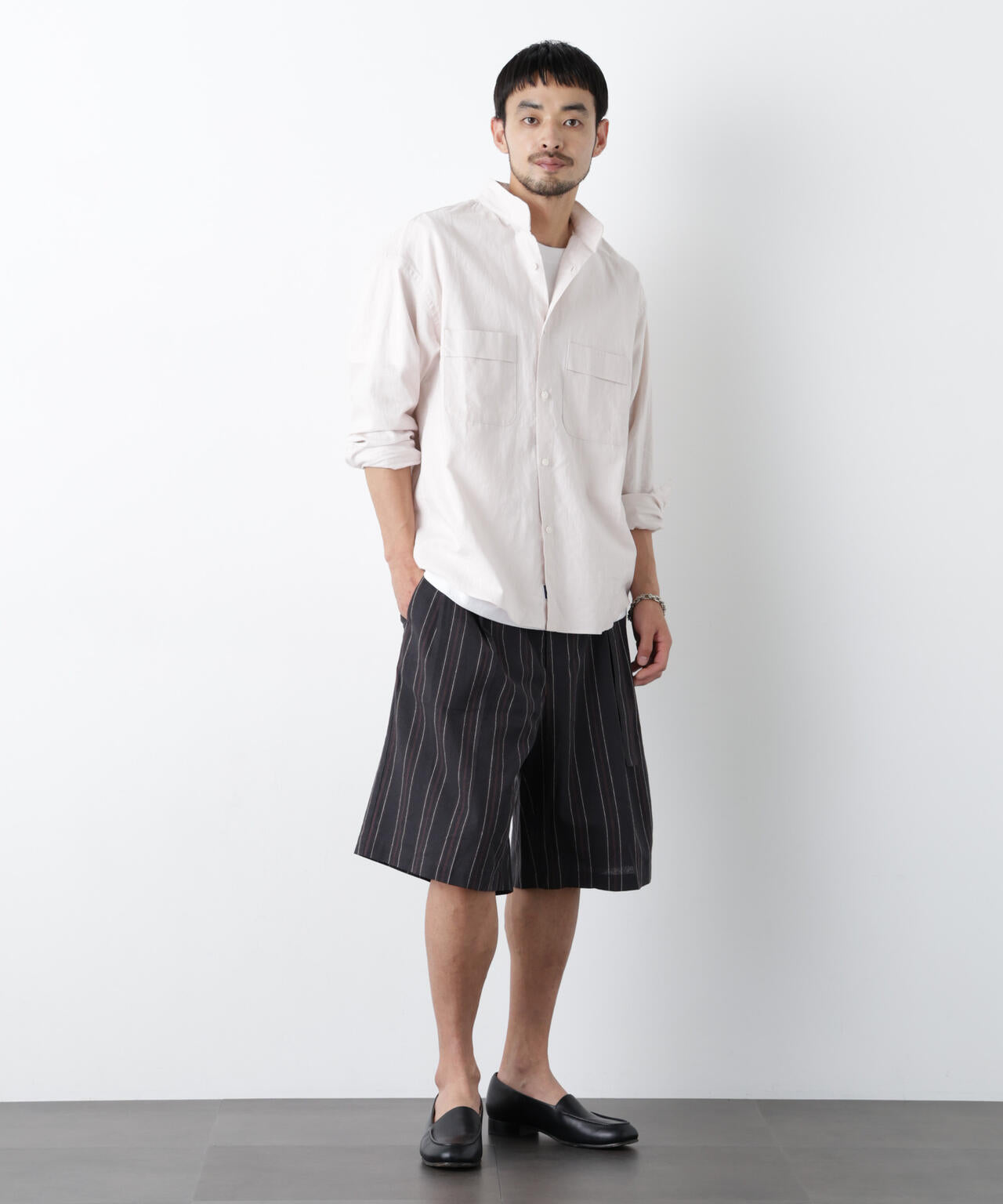 ｢FRENCH LINEN｣ ベルテッドワイドショーツ