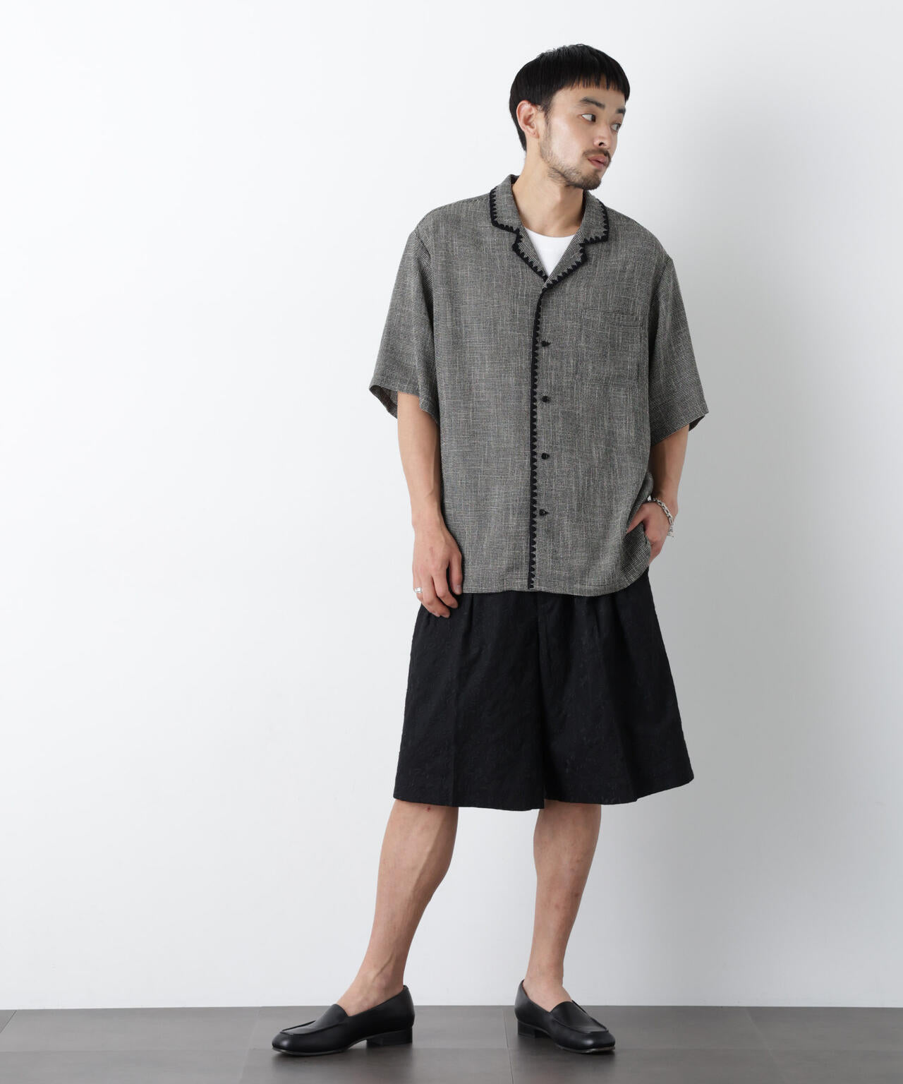 ｢OtoNANO｣×masoret 総柄刺繍ショートパンツ(セットアップ可)