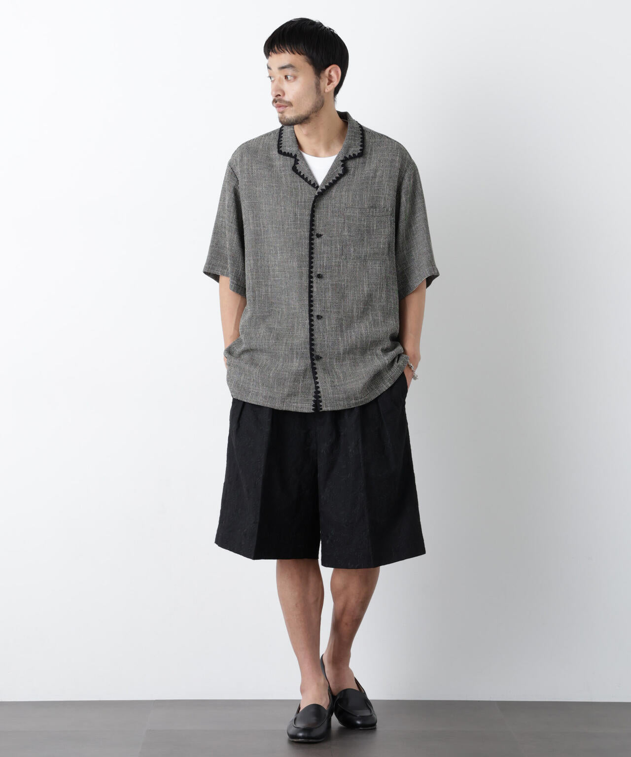 ｢OtoNANO｣×masoret 総柄刺繍ショートパンツ(セットアップ可)