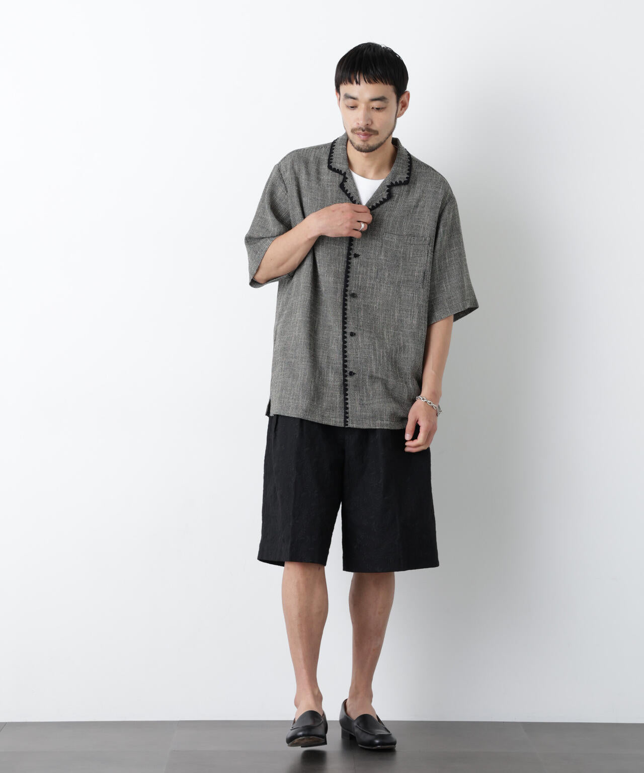 ｢OtoNANO｣×masoret 総柄刺繍ショートパンツ(セットアップ可)