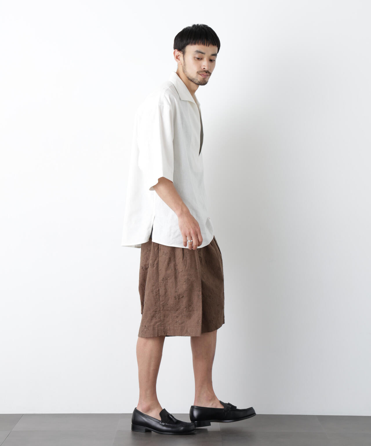 ｢OtoNANO｣×masoret 総柄刺繍ショートパンツ(セットアップ可)