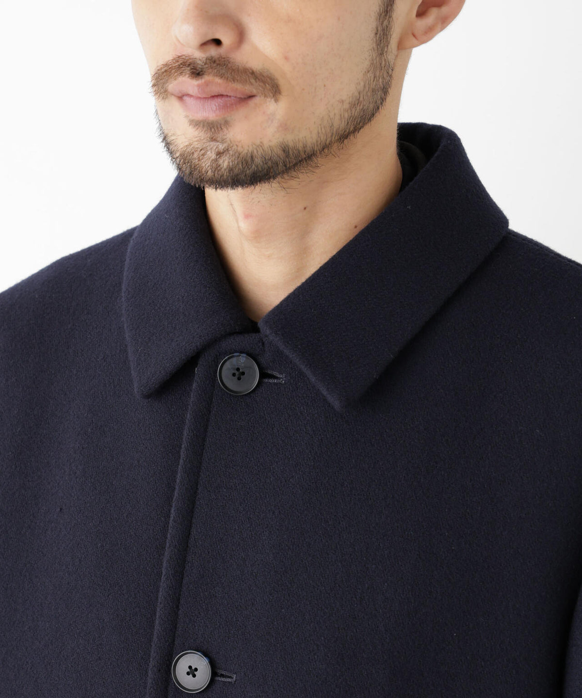 「NEW ON COAT」ウール/Nショートステンカラーコート