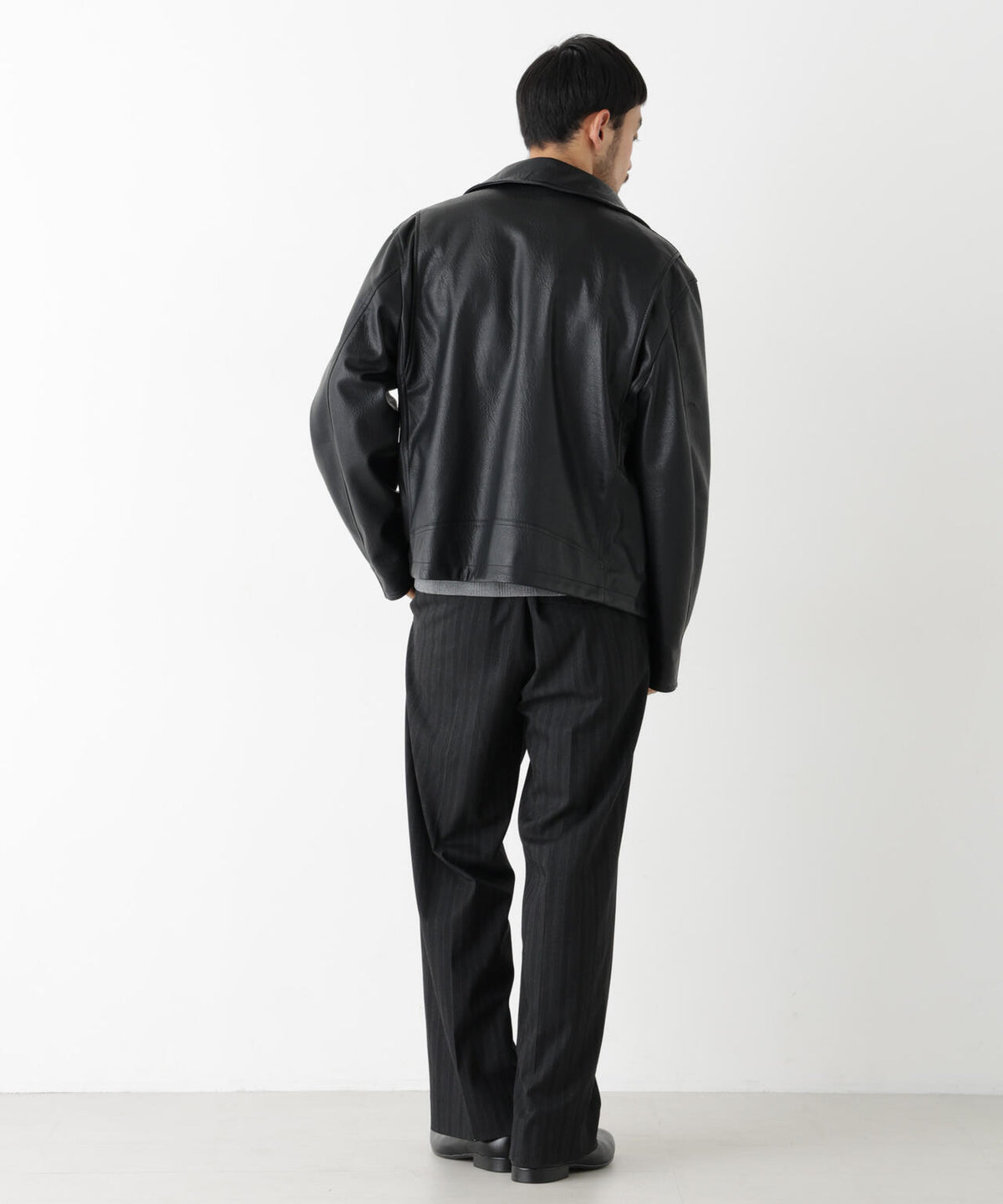 「SURPLUS」 フェイクレザーブルゾン
