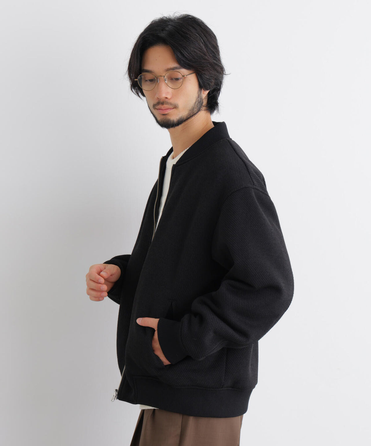 ニットフリースリバーシブルブルゾン