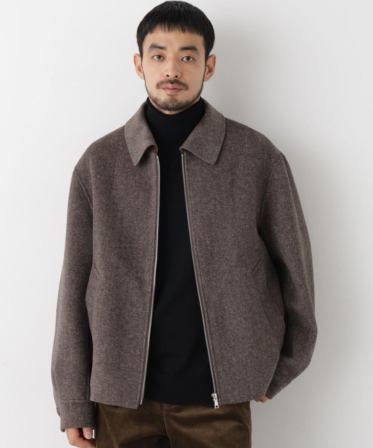 ｢ASSEMBLANC｣ カシミヤブレンドリバーZIPブルゾン