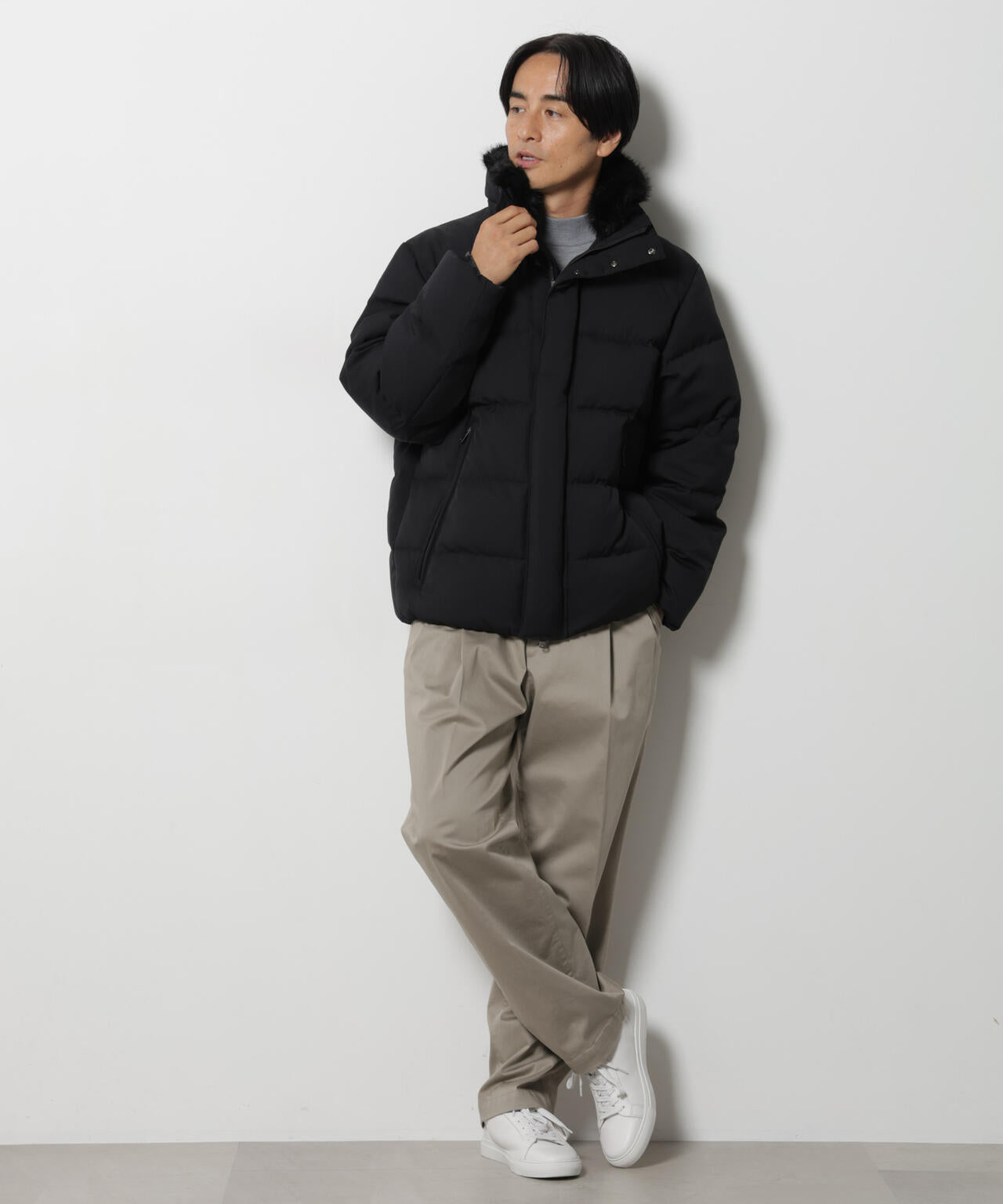 「西川ダウン(R)」サージフェイクファーカラーショートダウン