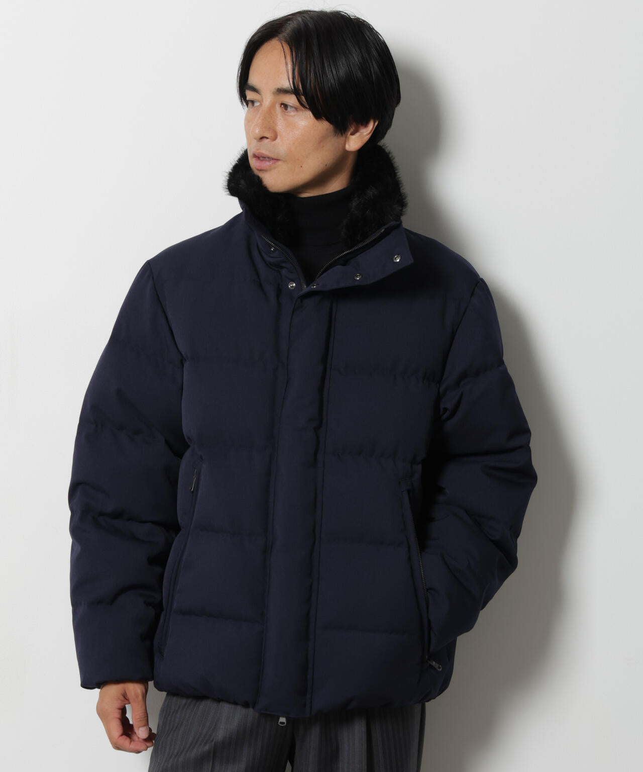 「西川ダウン(R)」サージフェイクファーカラーショートダウン