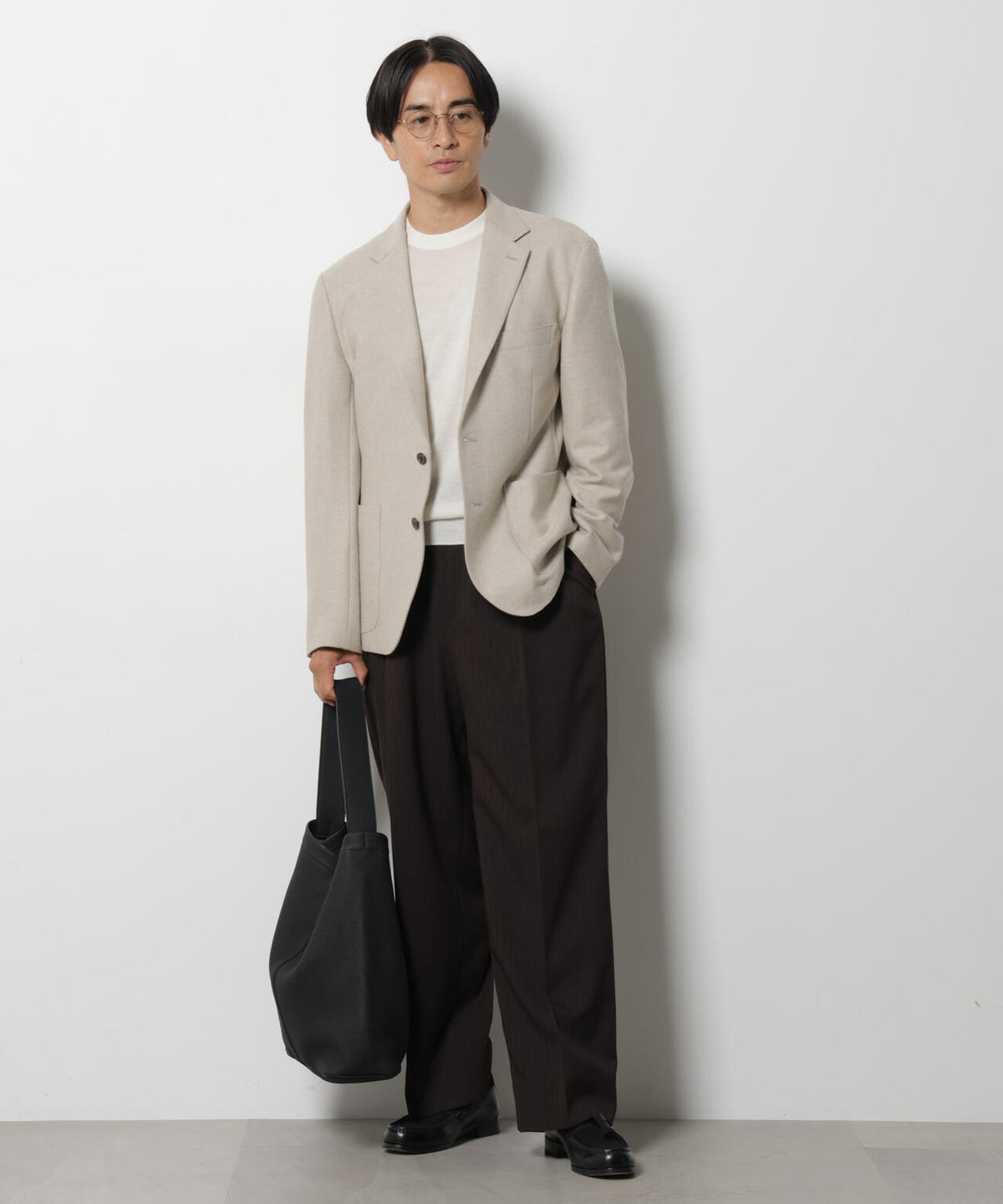 ｢DamerinoJacket｣ カシミヤミックスウォッシャブルツイードジャケット