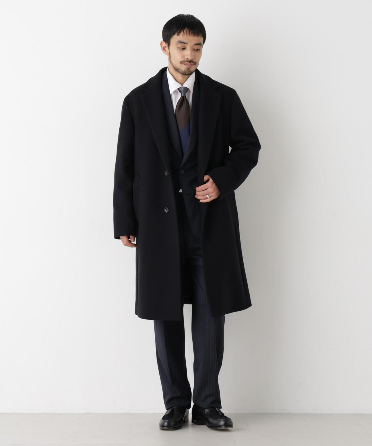 【形態安定】「DamerinoFormal」ウールPペンシルストライプJK/WASHABLE(セットアップ可)