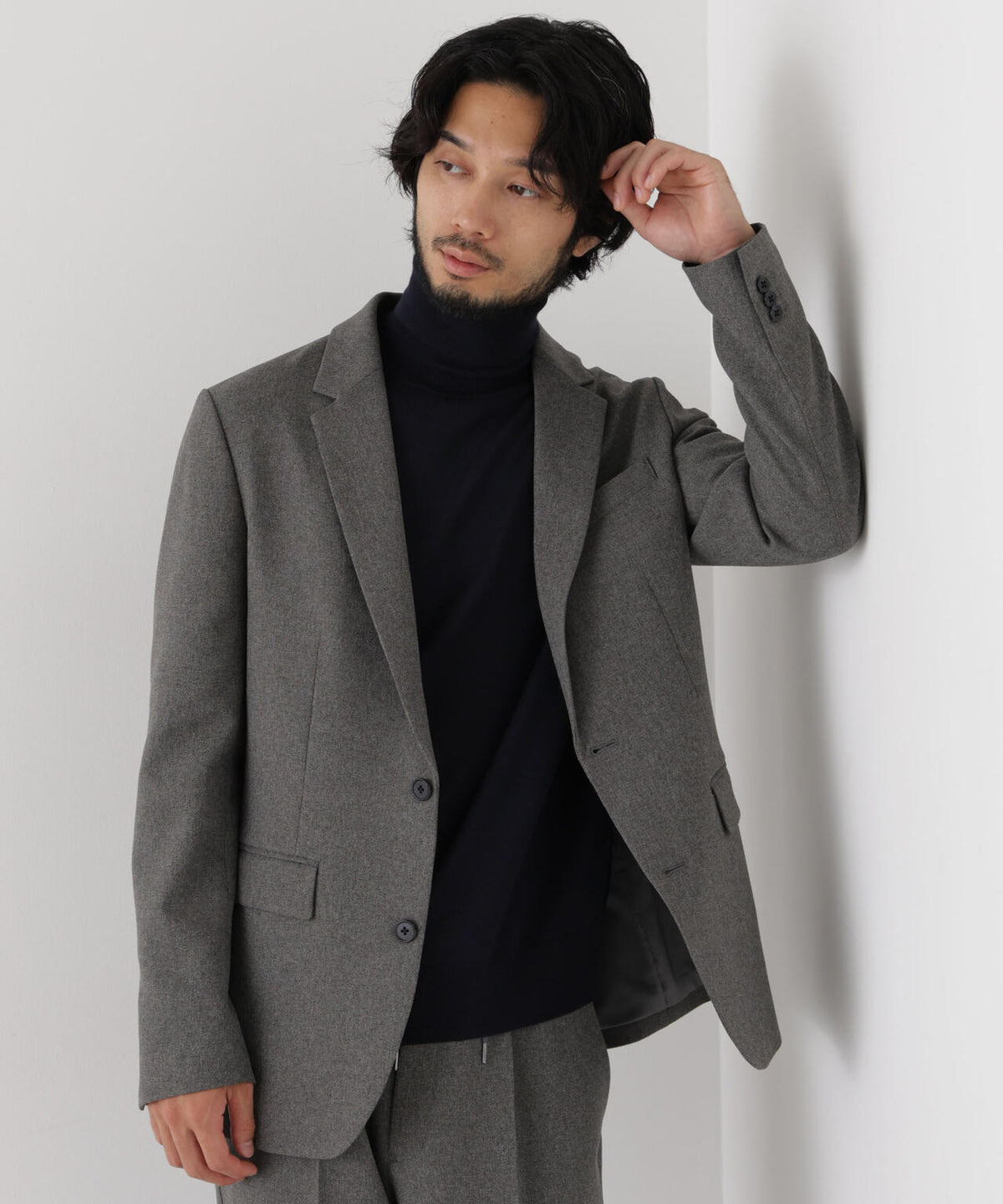 【ストレッチ/ウォッシャブル/防シワ】｢Damerino｣メランジオックスストレッチセットアップ